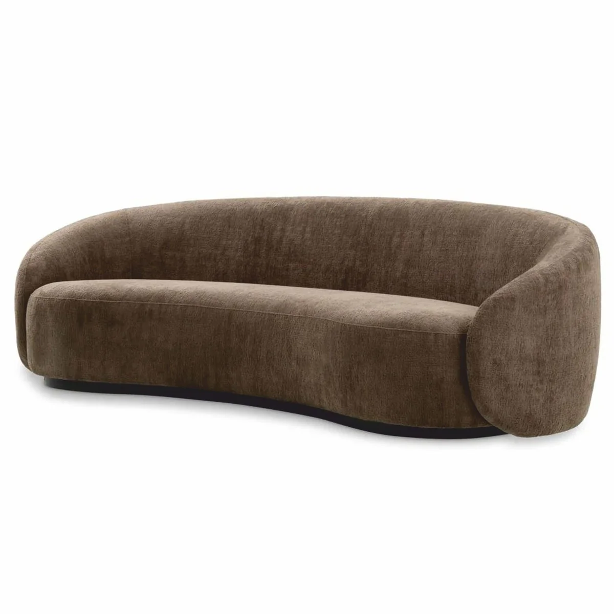 Luxury Sofa Brown / Black 235 cm - Curved Living Room Sofa