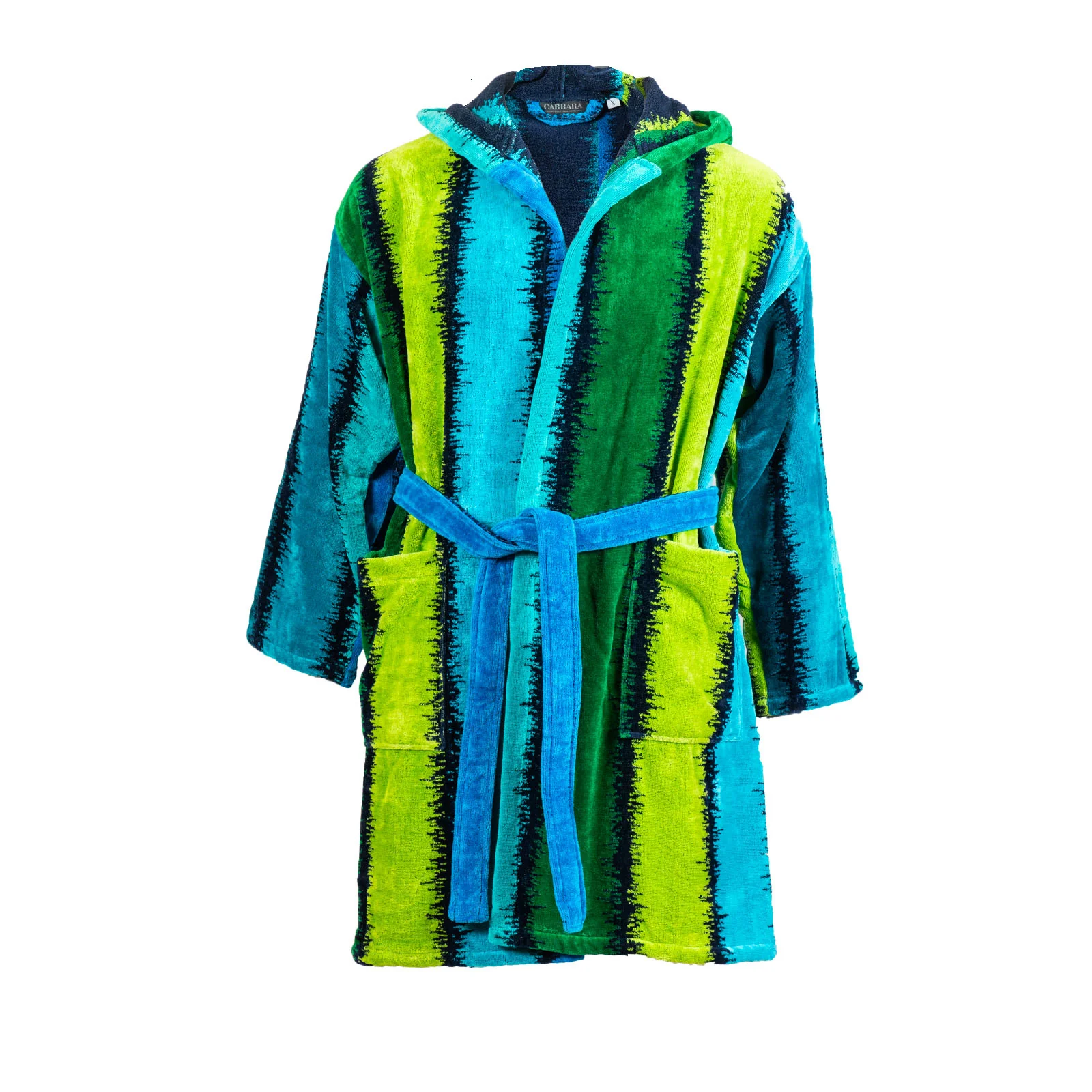 Accappatoio Con Cappuccio In Spugna Rodi Tg. S Turchese Carrara