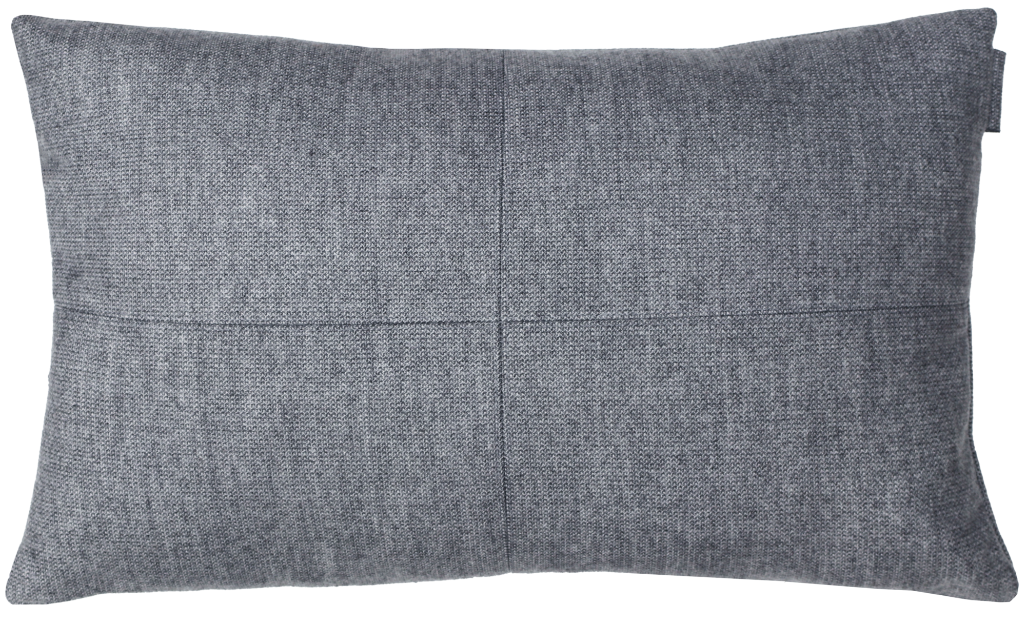 Kussen vier vlak grijs gemêleerd breisel 35x60cm