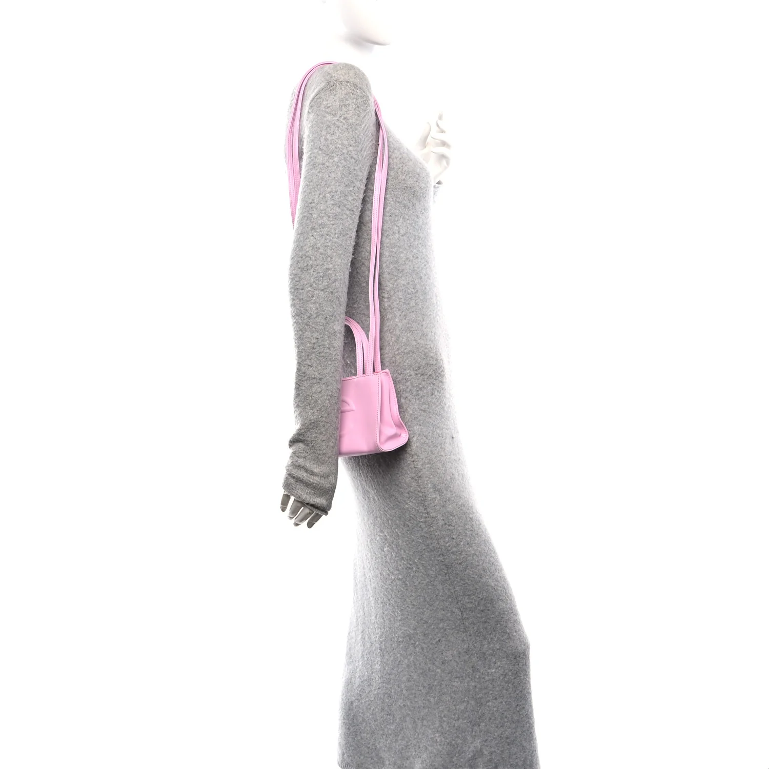 Vegan Leather Small Shopping Bag Bubblegum - Top Club