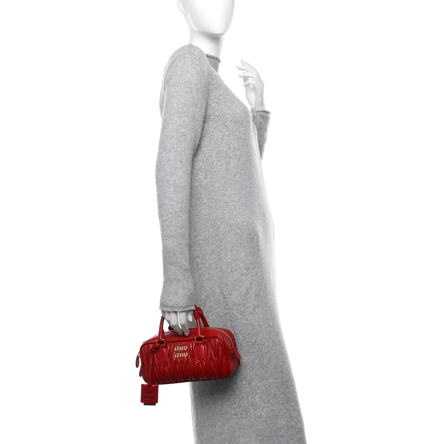 Nappa Matelasse Regular Arcadie Top Handle Bag Rosso