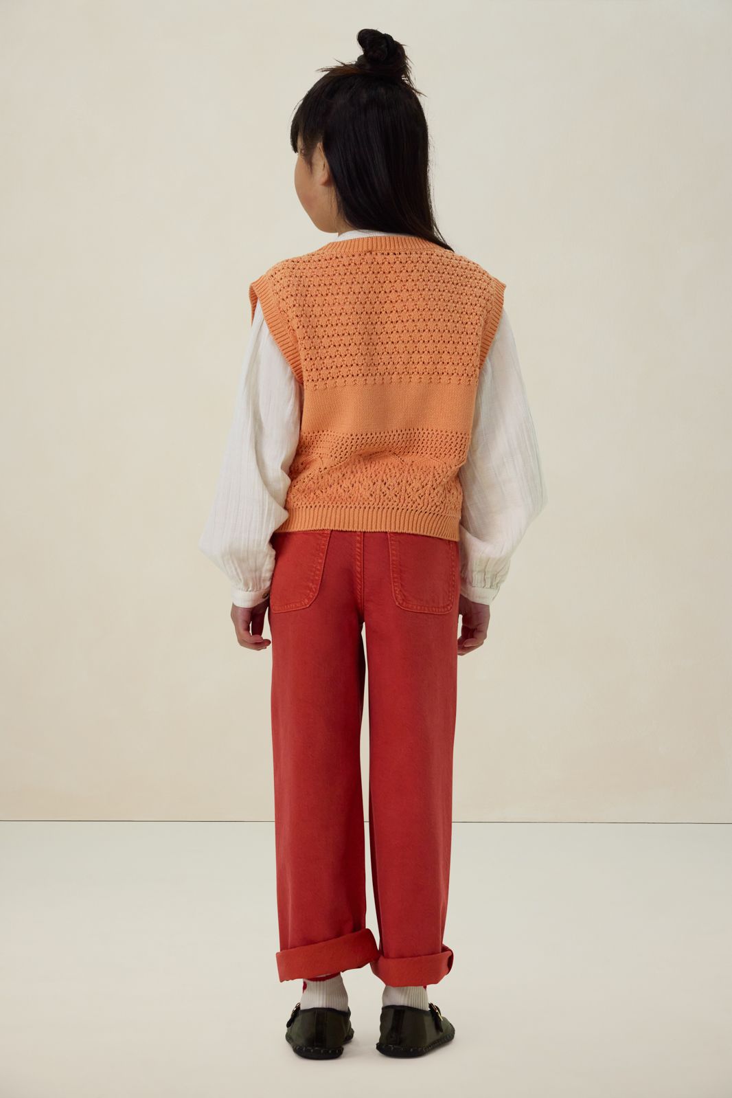 Oranje spencer met tekst