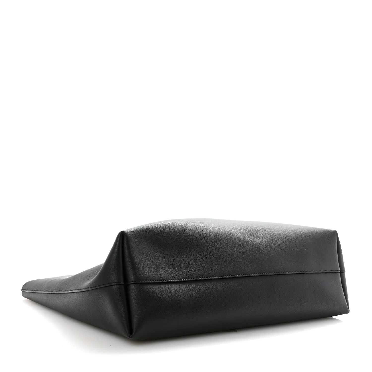 Calfskin Large Shopping Tote Black - Top Club
