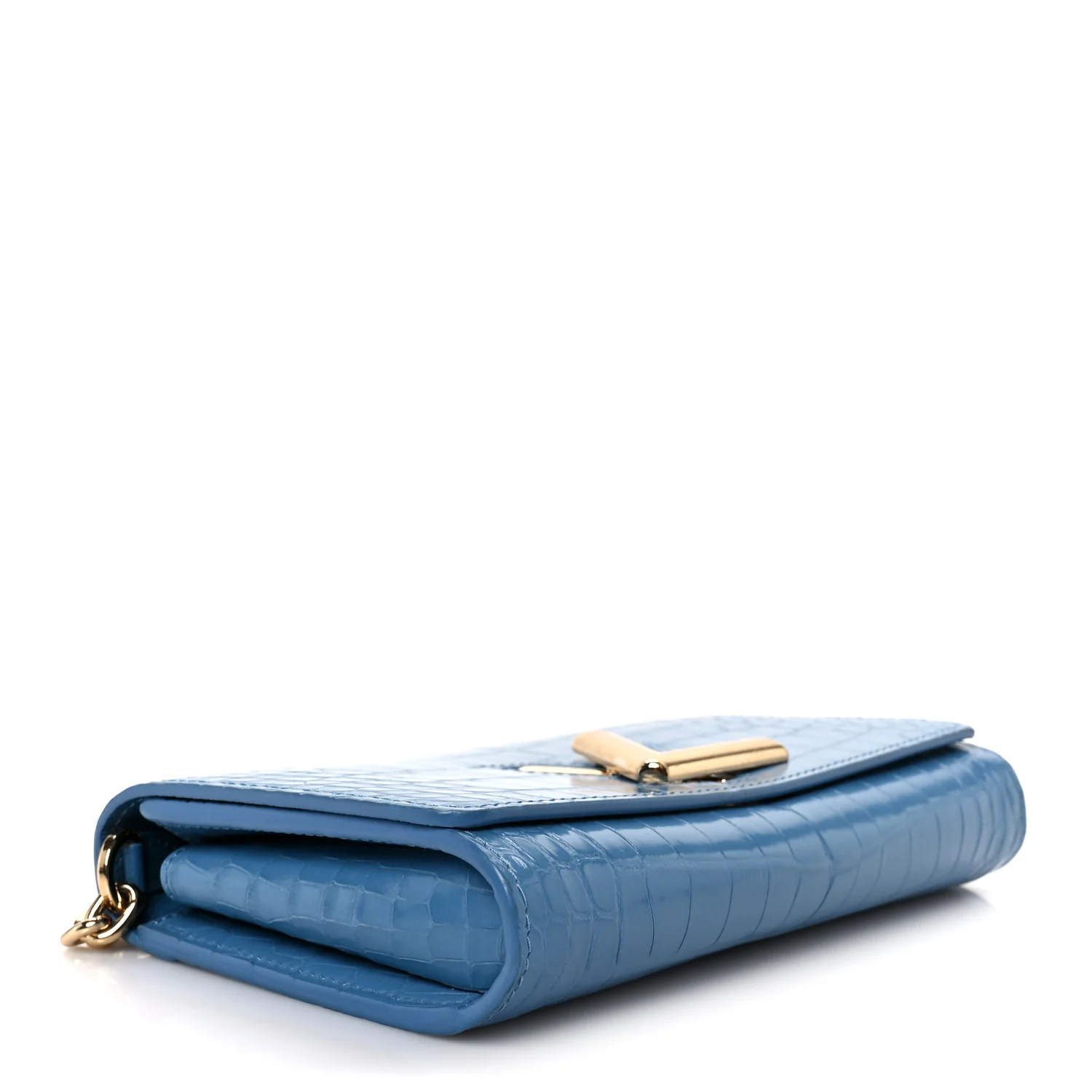 Crocodile Twist Chain Wallet Bleuet - Top Club