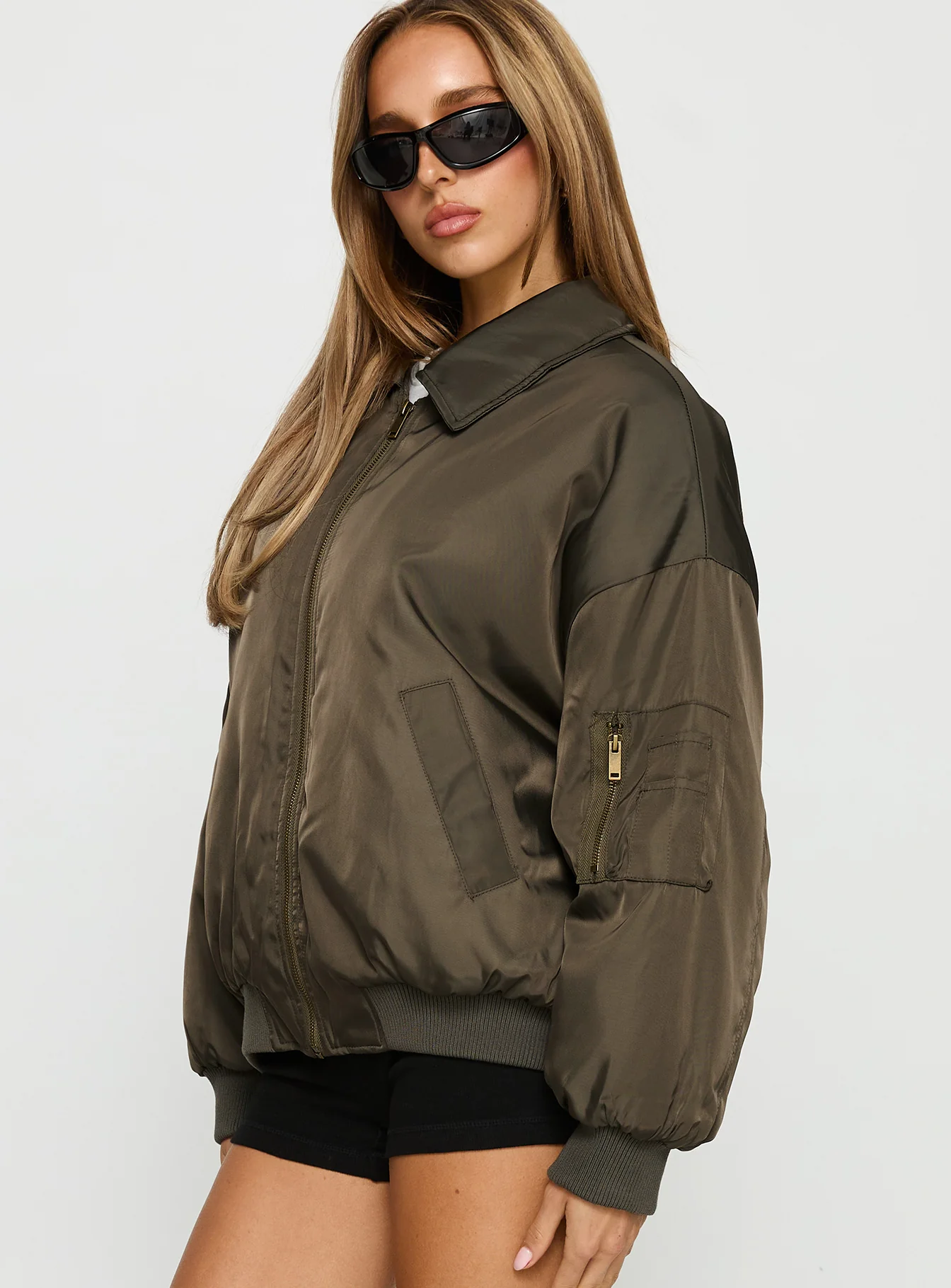 Say Less Bomber Jacket Khaki