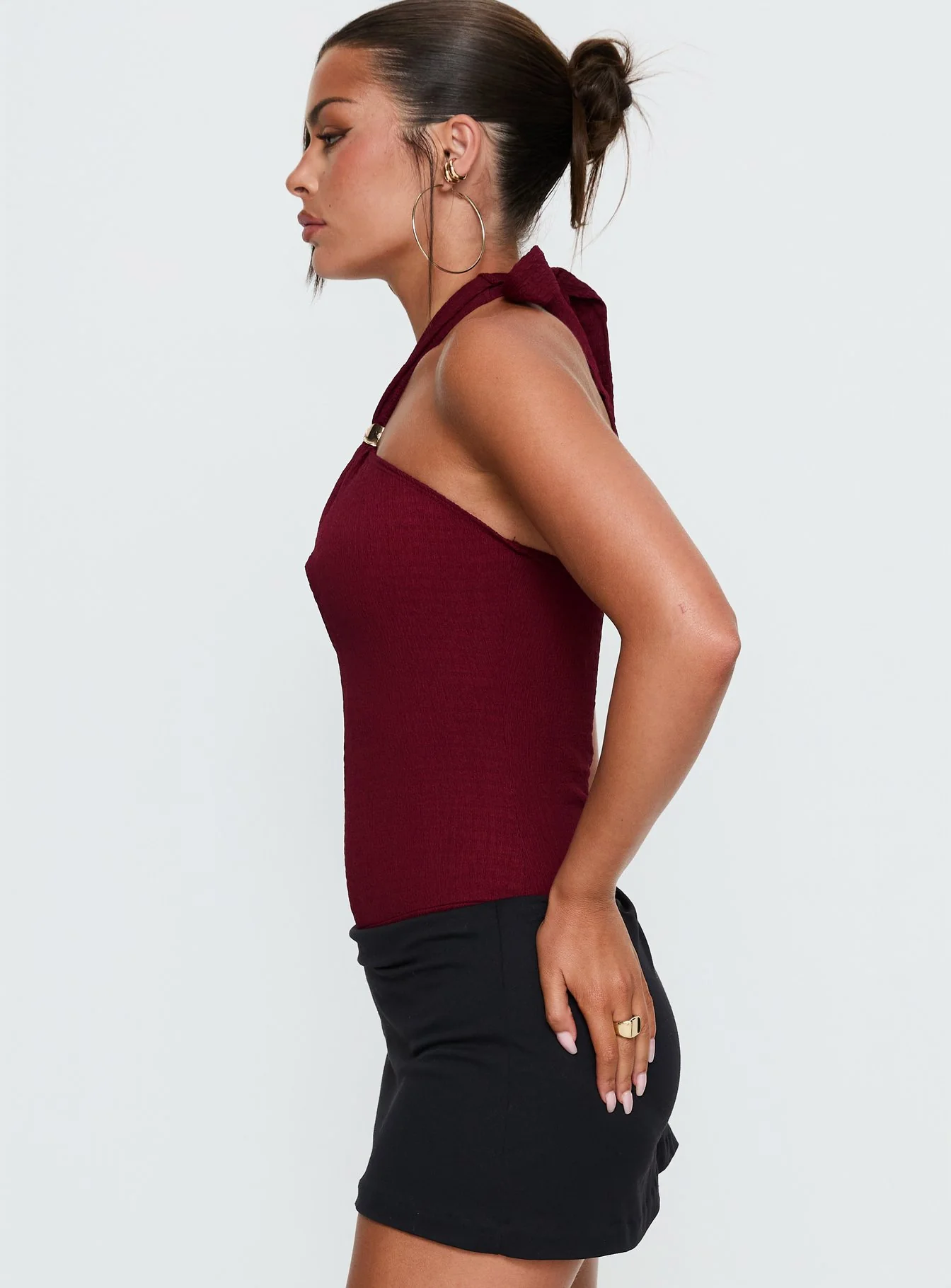 Bridey Cut Out Bodysuit Red