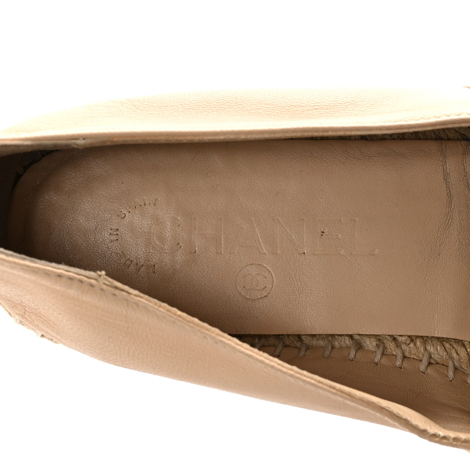 Lambskin CC Espadrilles 38 Beige Black - Top Club