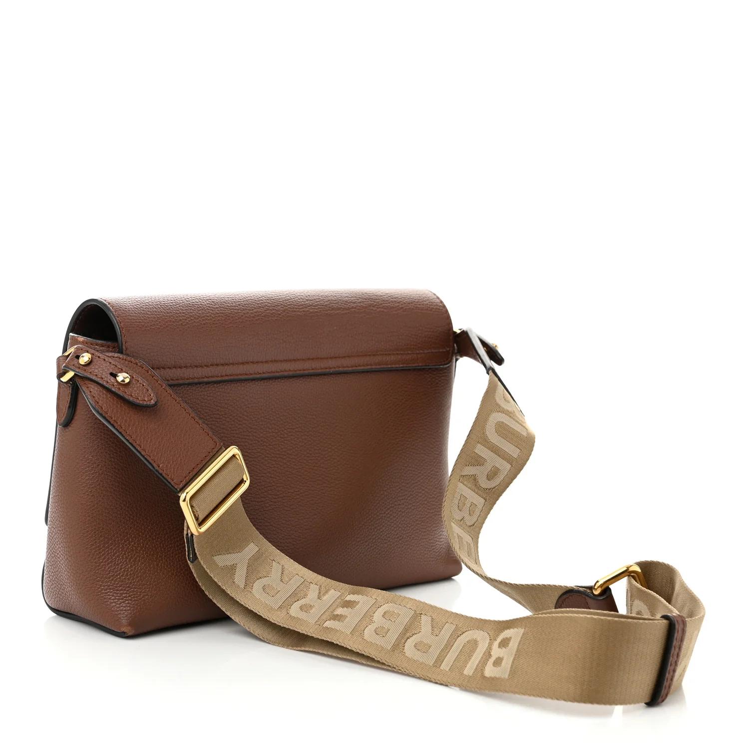 Grainy Calfskin Vintage Check Note Crossbody Bag Malt Brown - Top Club