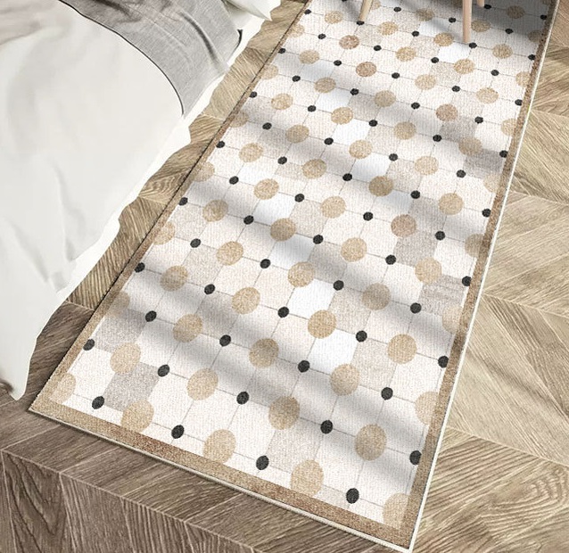 Fashion Style Geometric Printing Anti-slip Mats Bedroom Rugs Carpets Modern Bedside Carpet Floor Mat for Table Sofa