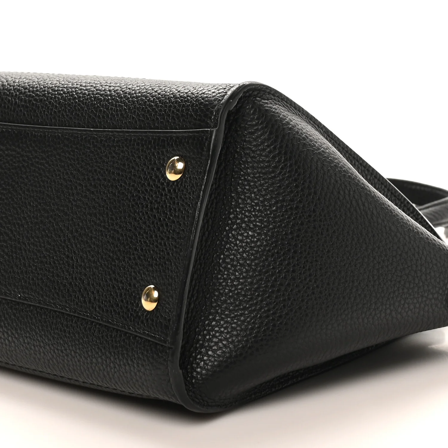 Hammered Calfskin Double Handle Small Amy Tote Black - Top Club