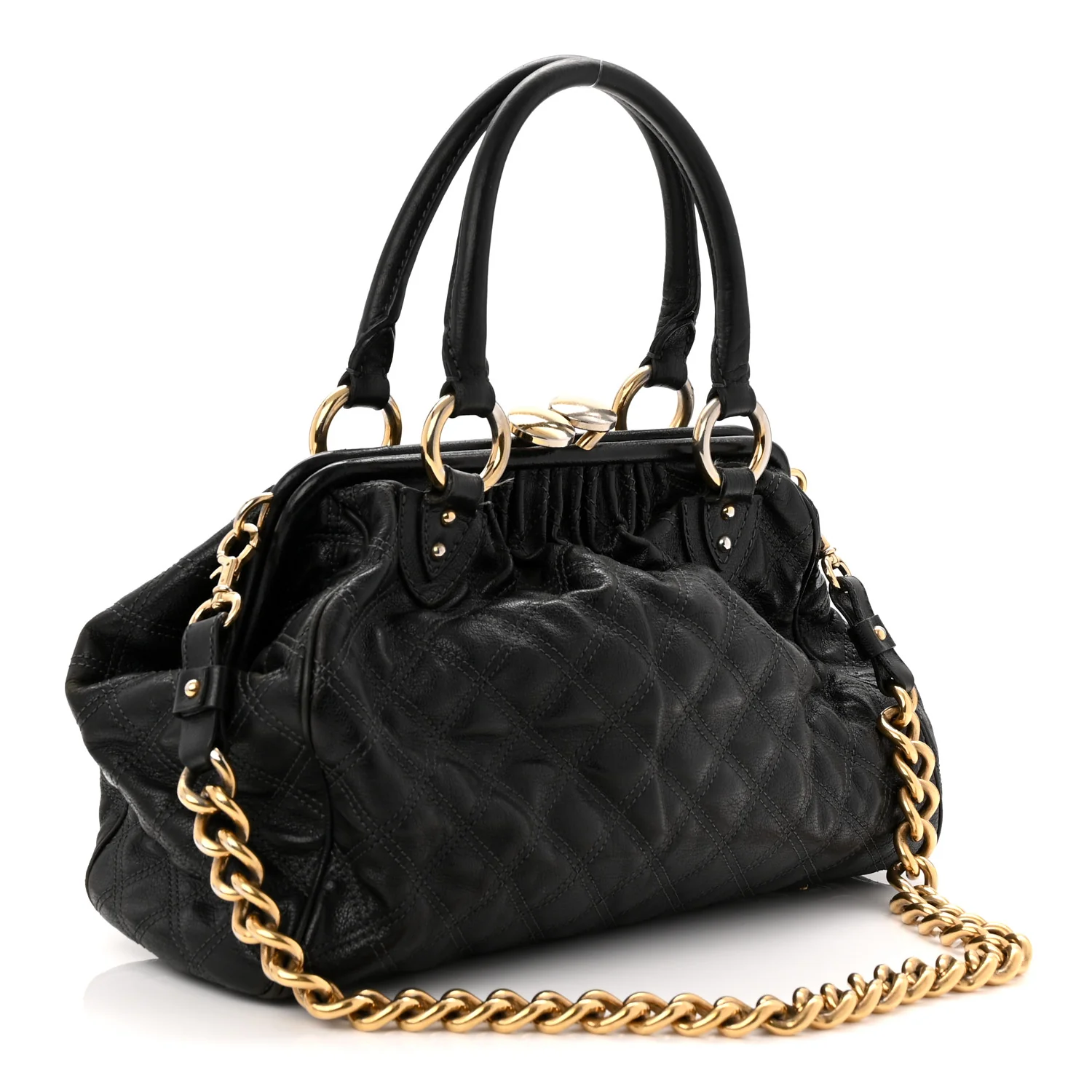 Calfskin Quilted Stam Black - Top Club