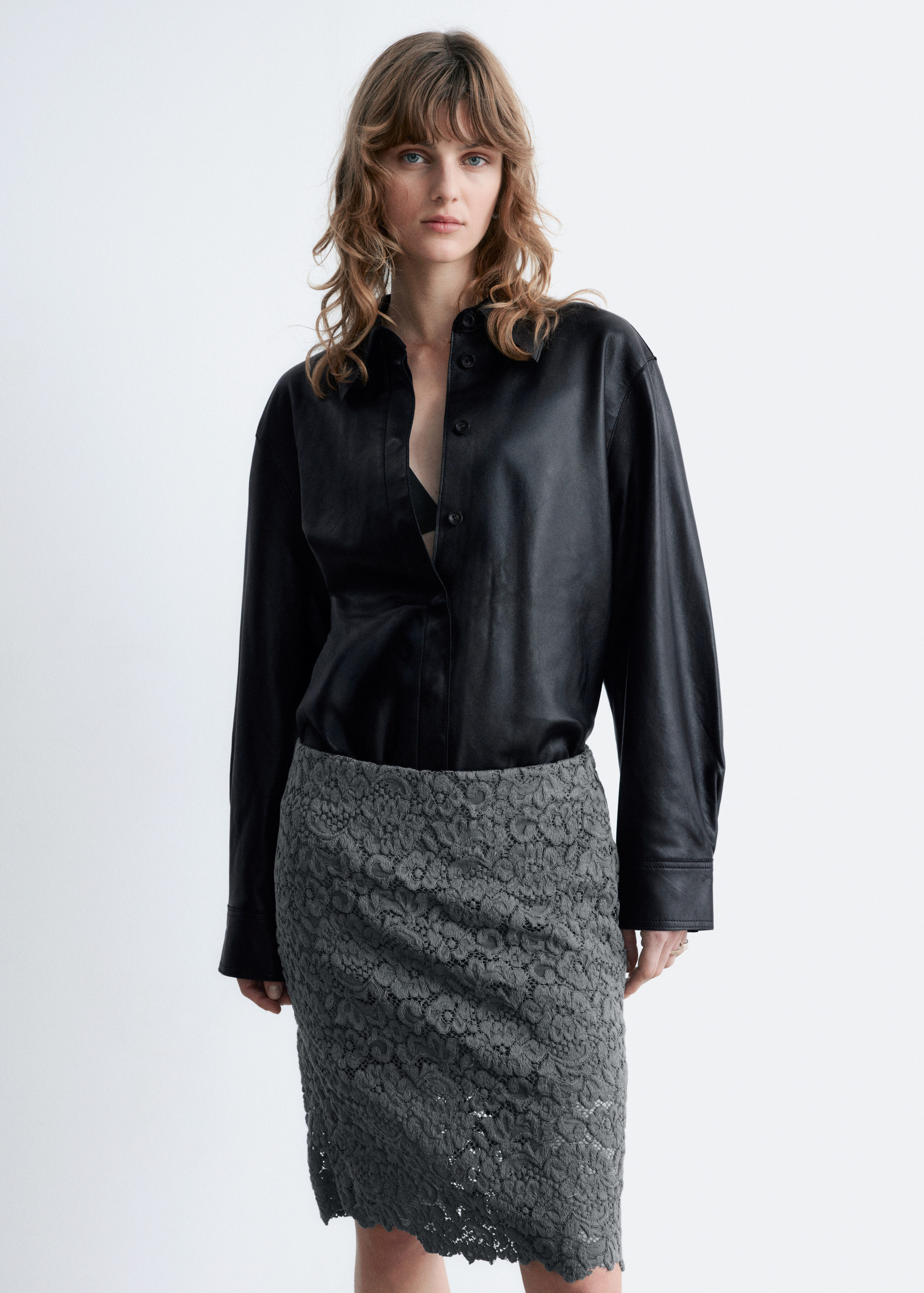 & Other Stories PENCIL LACE MIDI SKIRT
