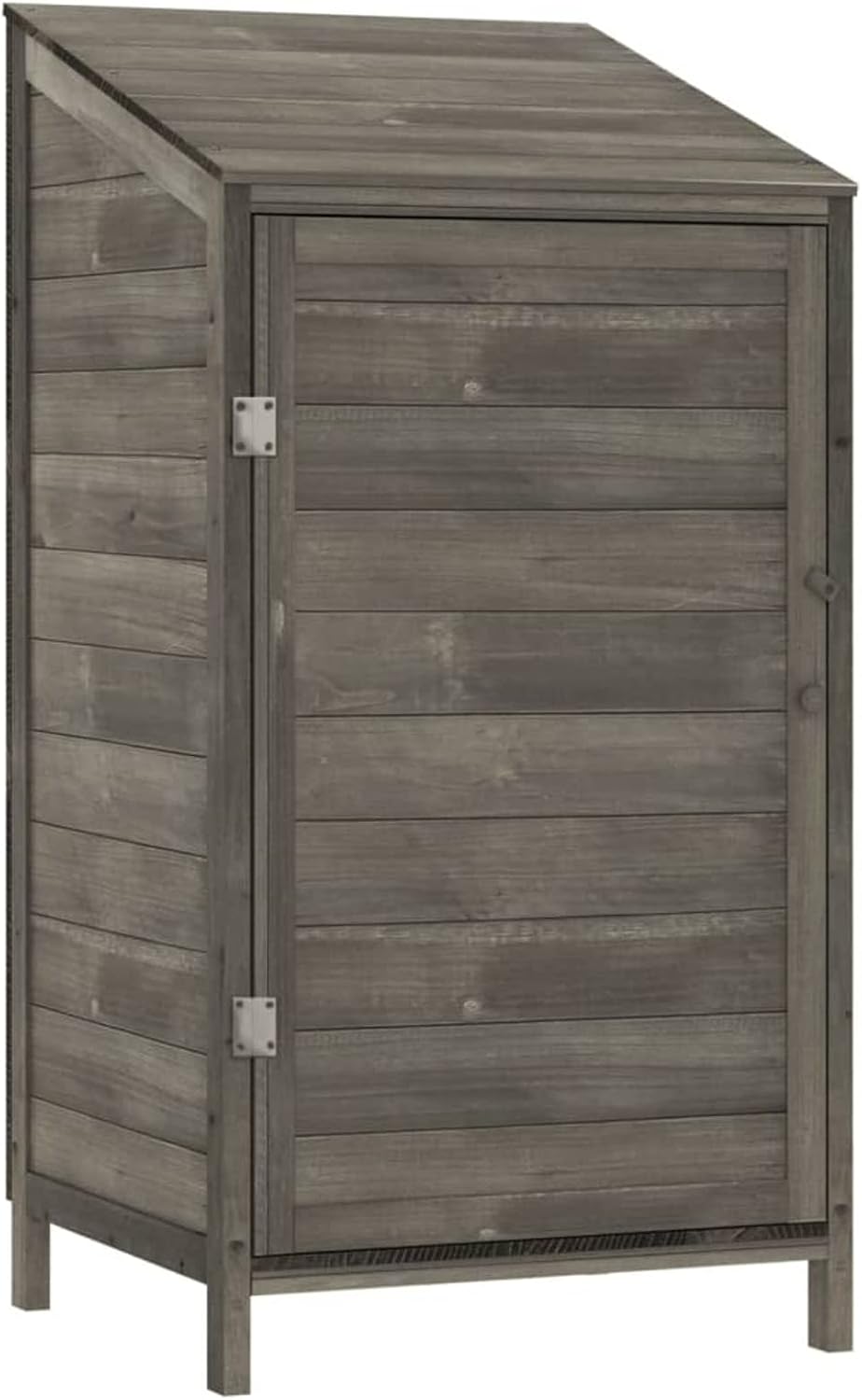 ARKEM Casetta da Giardino per Attrezzi, Capanno in Lamiera d'Acciaio con Tetto Inclinato, Ripostiglio per Attrezzi con Porte Scorrevoli per Giardino,Capanno da Giardino Antracite 55x52x112 cm Legno Ma