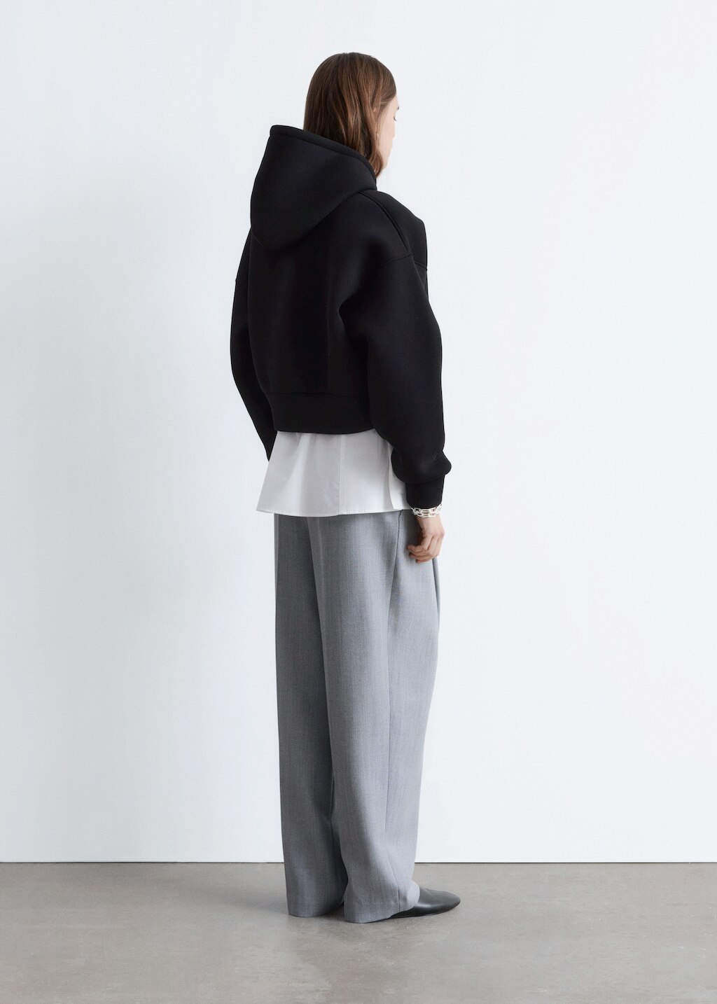 & Other Stories CROPPED SCUBA ZIP-UP HOODIE
