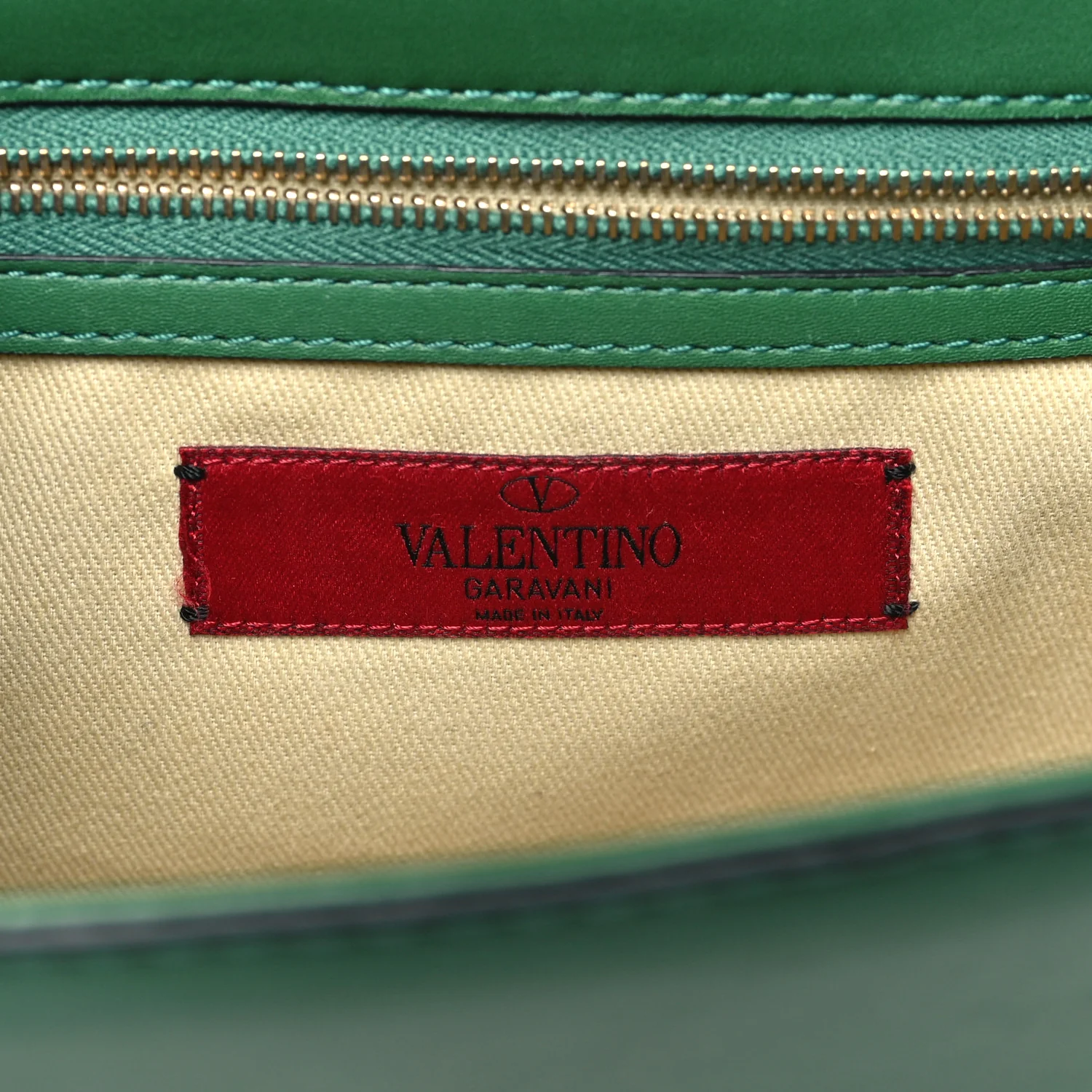 Vitello Medium Glam Lock Rockstud Flap Pop Green - Top Club