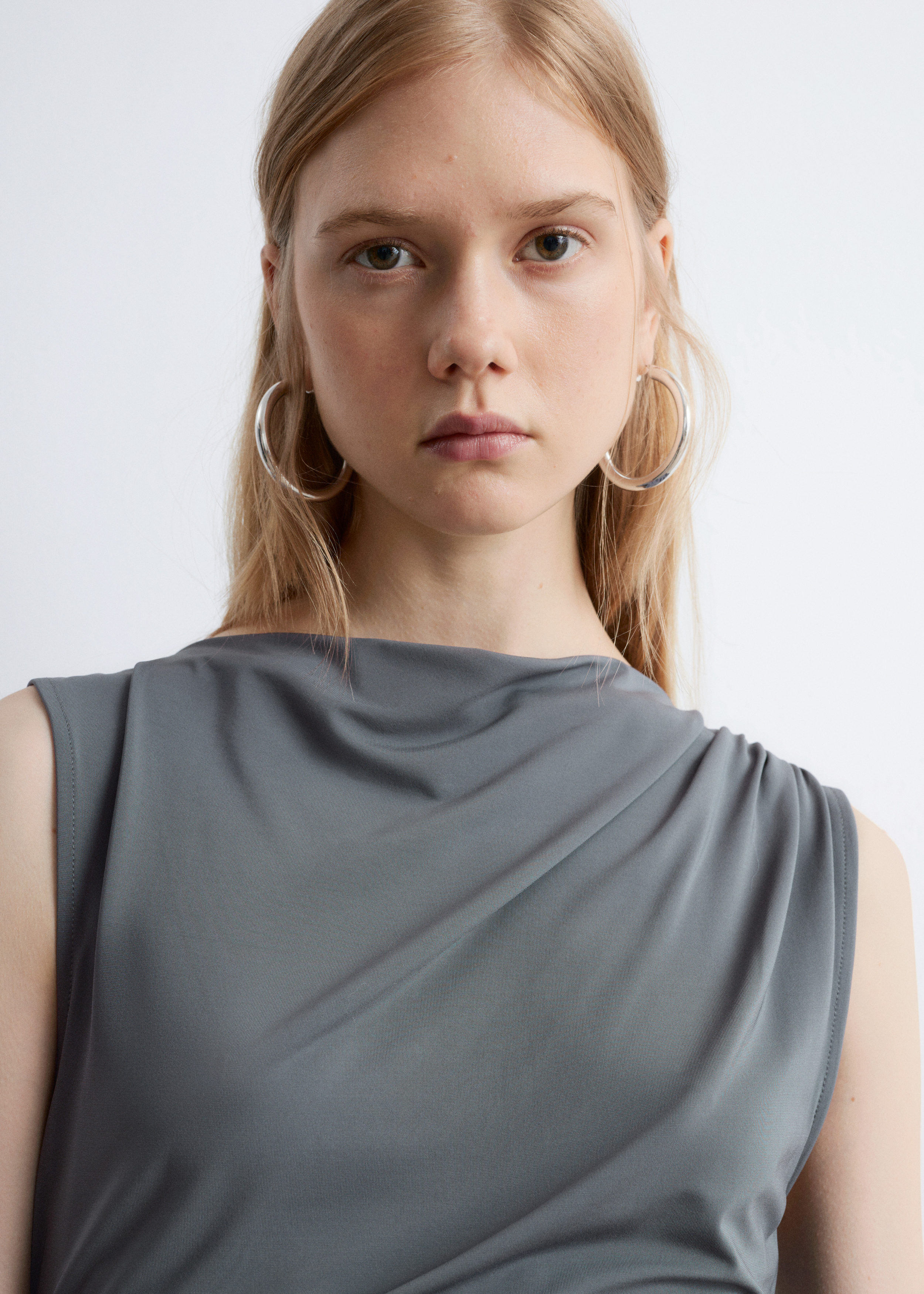 & Other Stories SLEEVELESS DRAPED MIDI DRESS