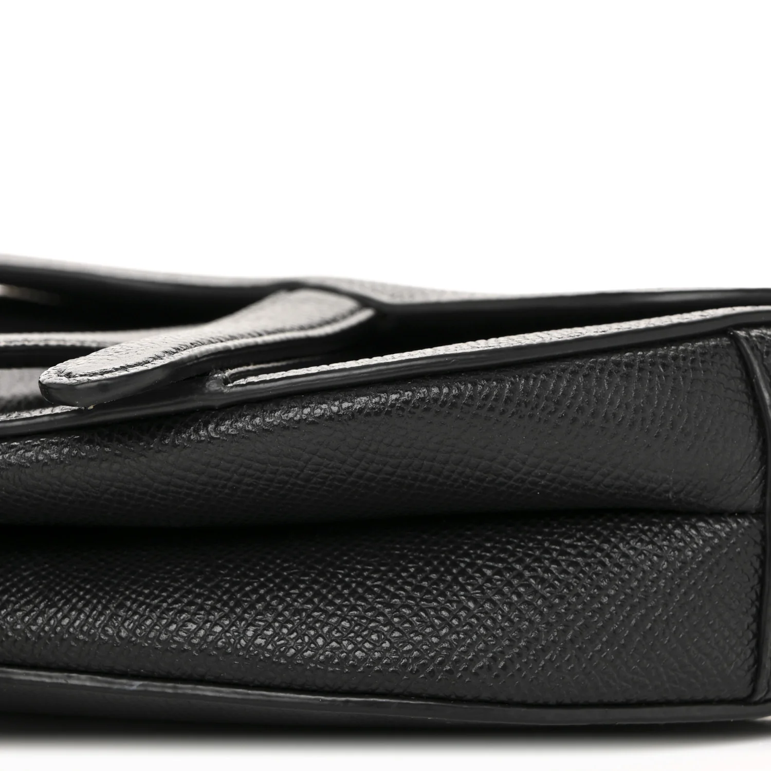 Grained Calfskin Mini Saddle Bag With Strap Black - Top Club