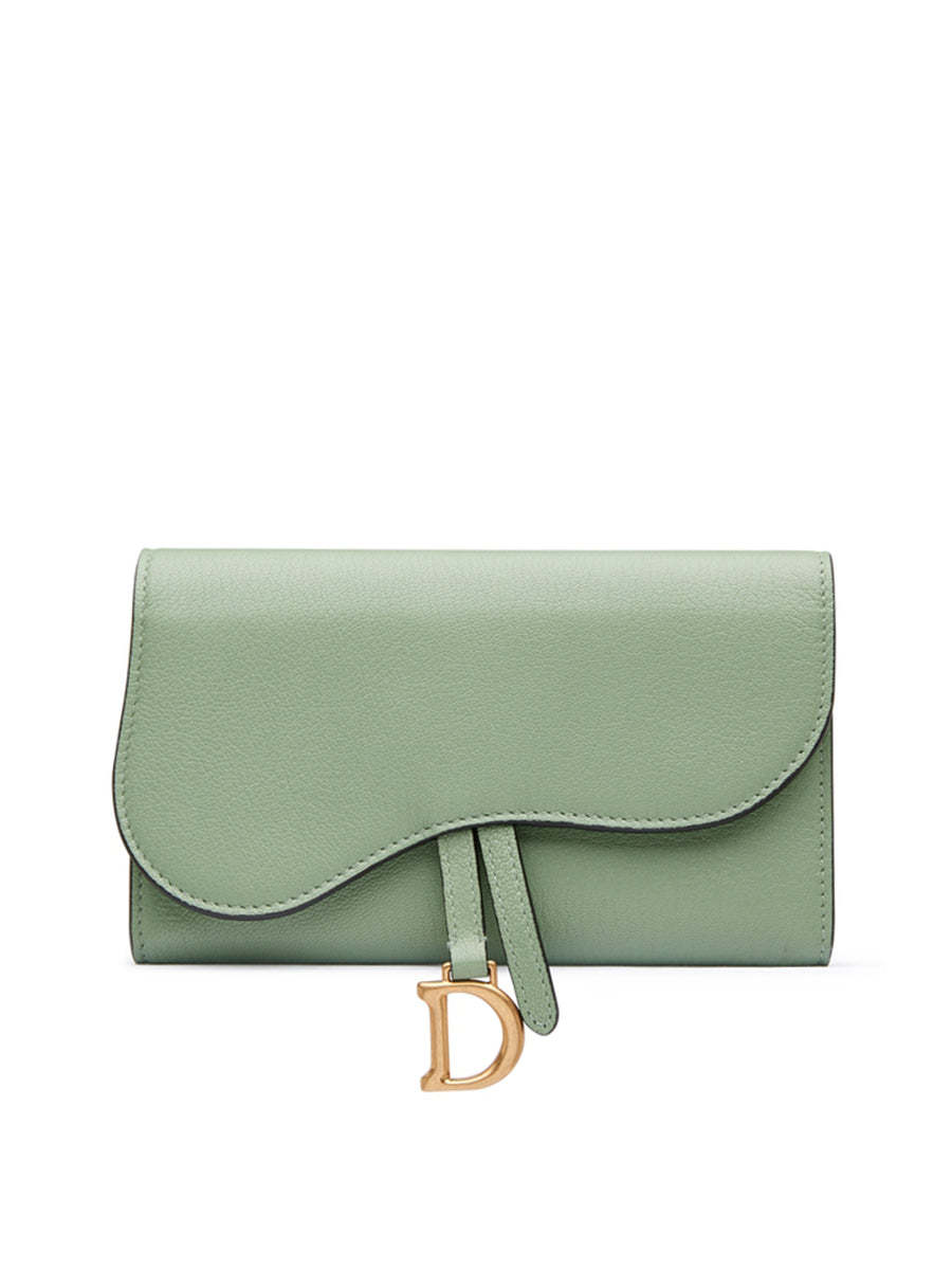 D Saddle Wallet in Goatskin Queen Mint - Top Club