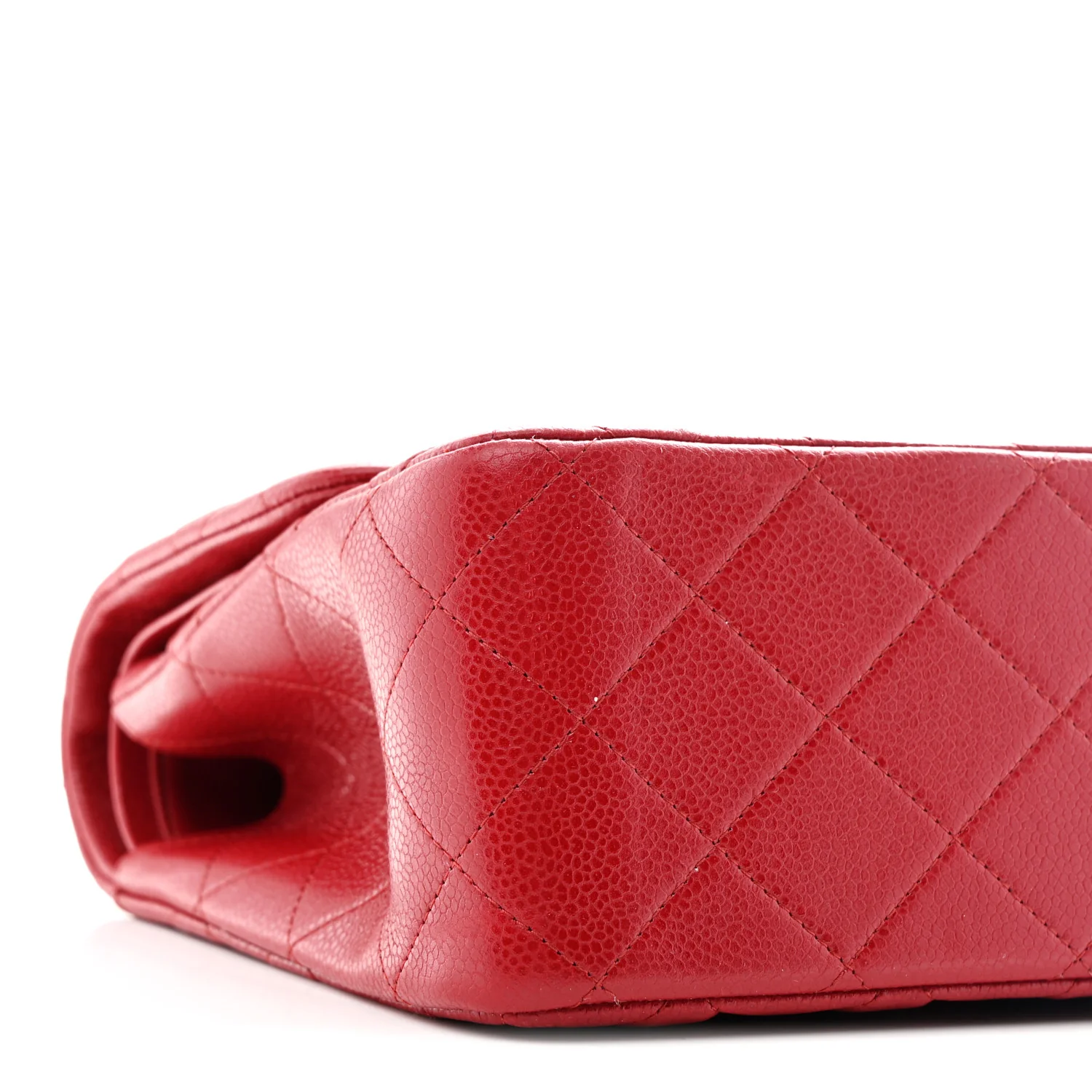 Caviar Quilted Jumbo Double Flap Red - Top Club