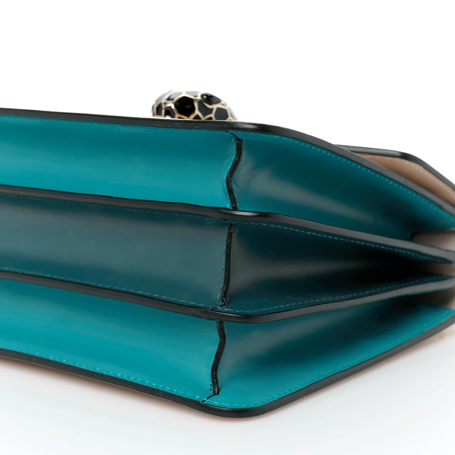 Calfskin Serpenti Forever Top Handle Beige Green - Top Club