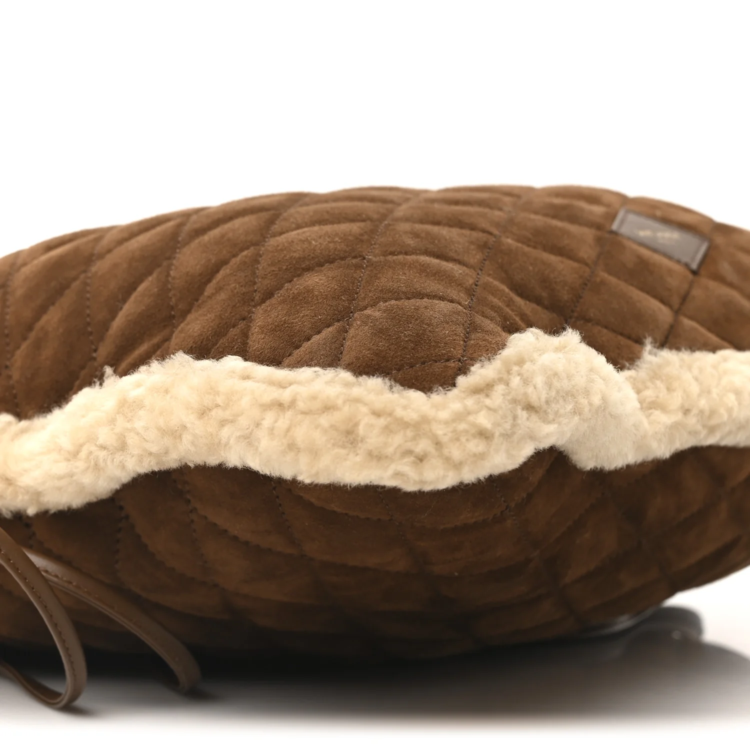 Suede Shearling Quilted Le Pochon Natural Tan - Top Club