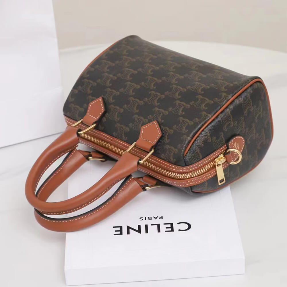 CELINE Small Boston IN Triomphe Canvas and calfskin - Top Club