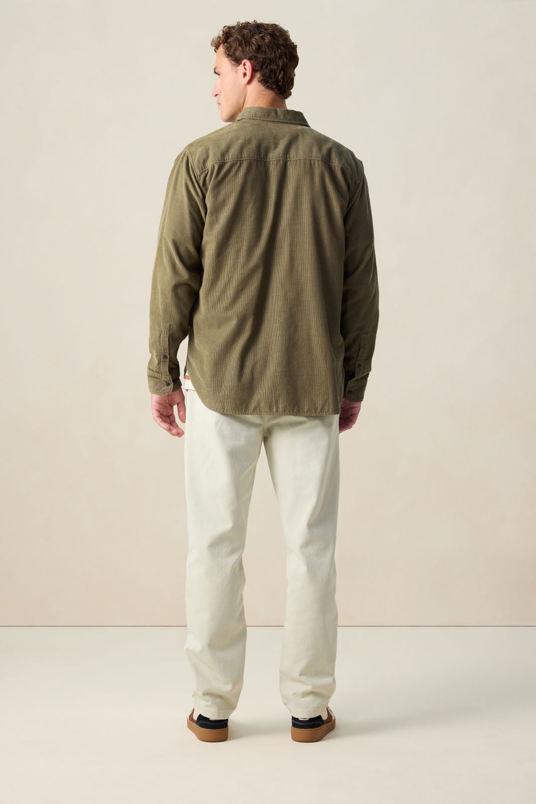 Donkergroen corduroy overhemd