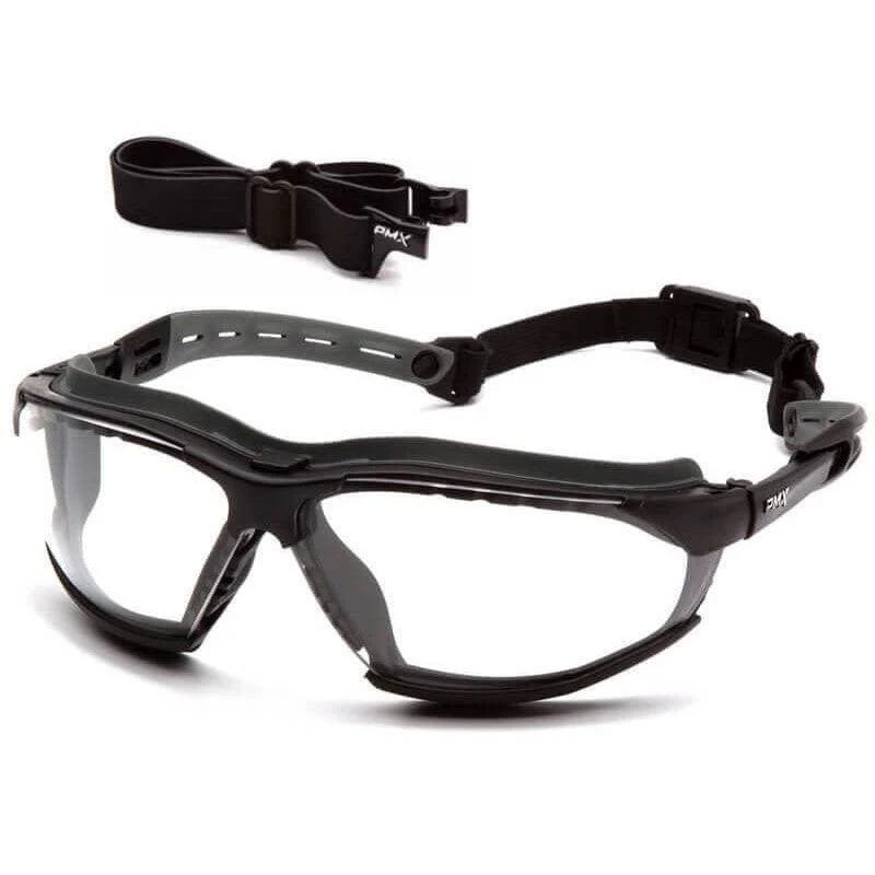 Pyramex Isotope Safety Glasses/Goggles Black Frame Clear H2MAX Anti-Fog Lenses - Alvarez Pro Painting LLC