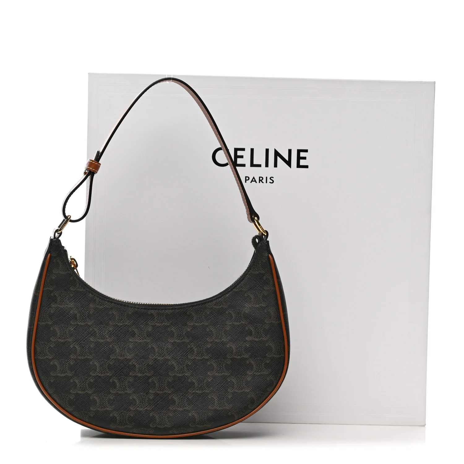 Triomphe Canvas Calfskin Ava Shoulder Bag Tan - Top Club