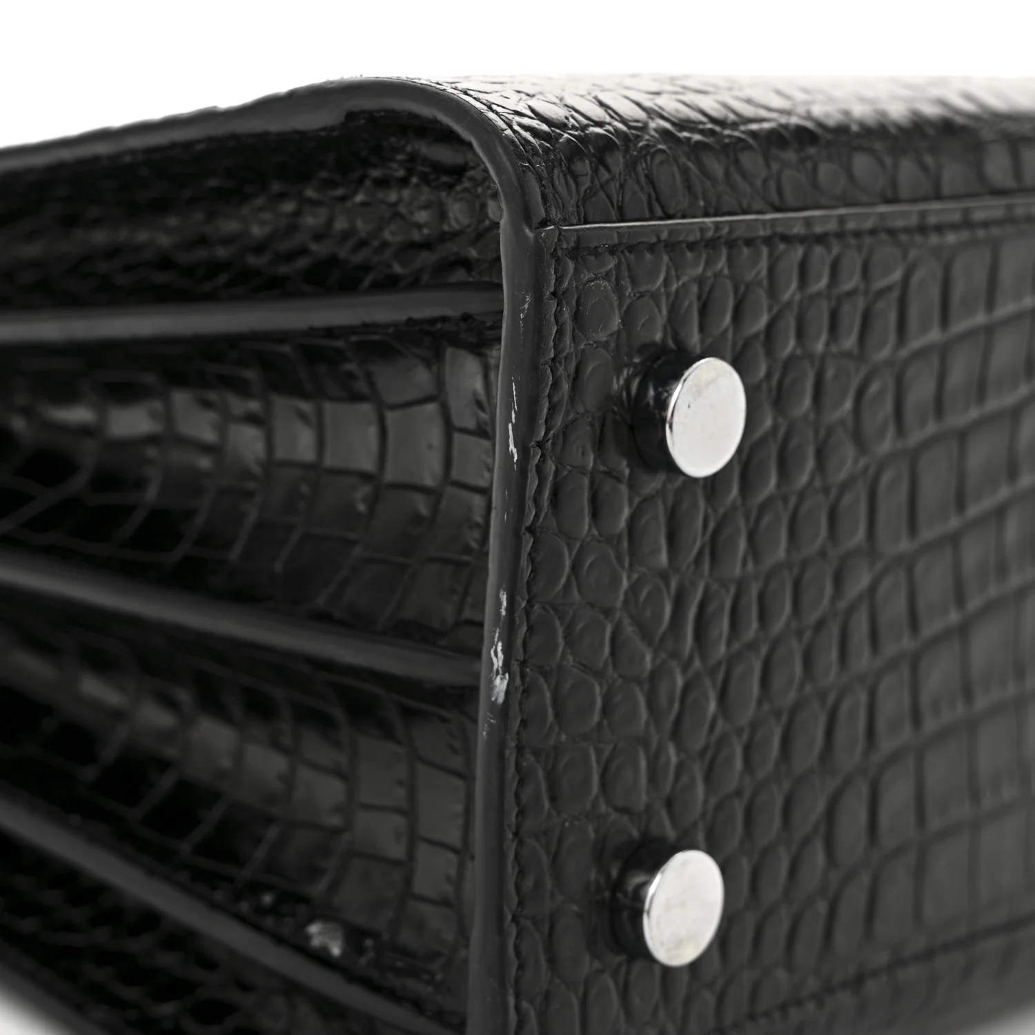 Calfskin Crocodile Embossed Baby Sac De Jour Black - Top Club