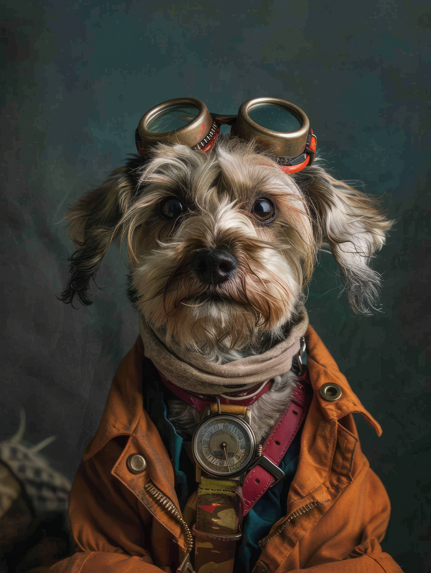 Canvas schilderij van een Dandie Dinmont Terrier 100x200 cm