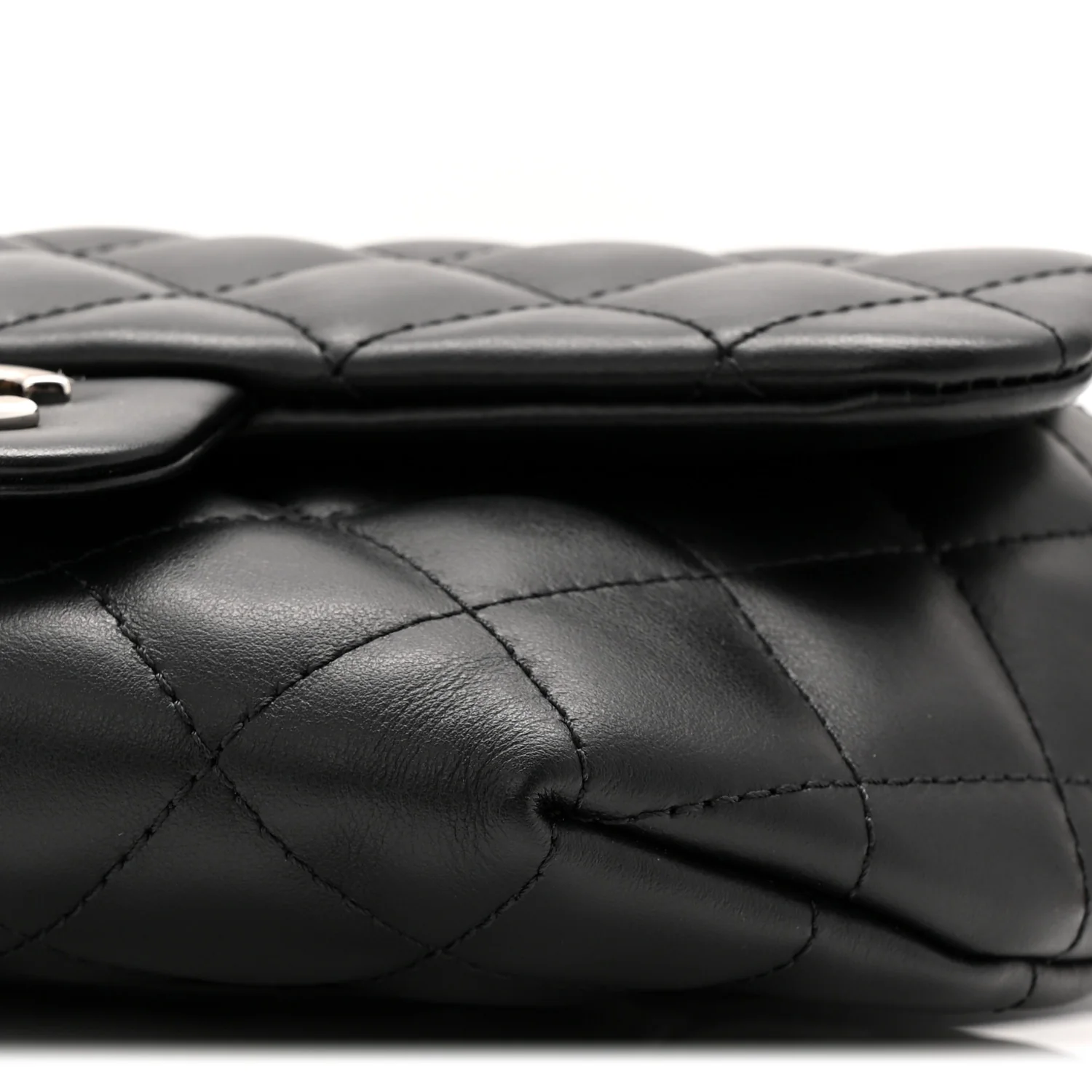 Calfskin Quilted CC Uniform Flap Belt Bag Black - Top Club