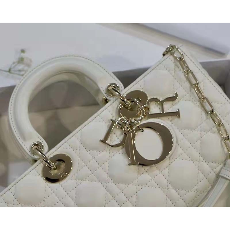 CD Women CD Lady D-Joy Bag Latte Cannage Lambskin - Top Club