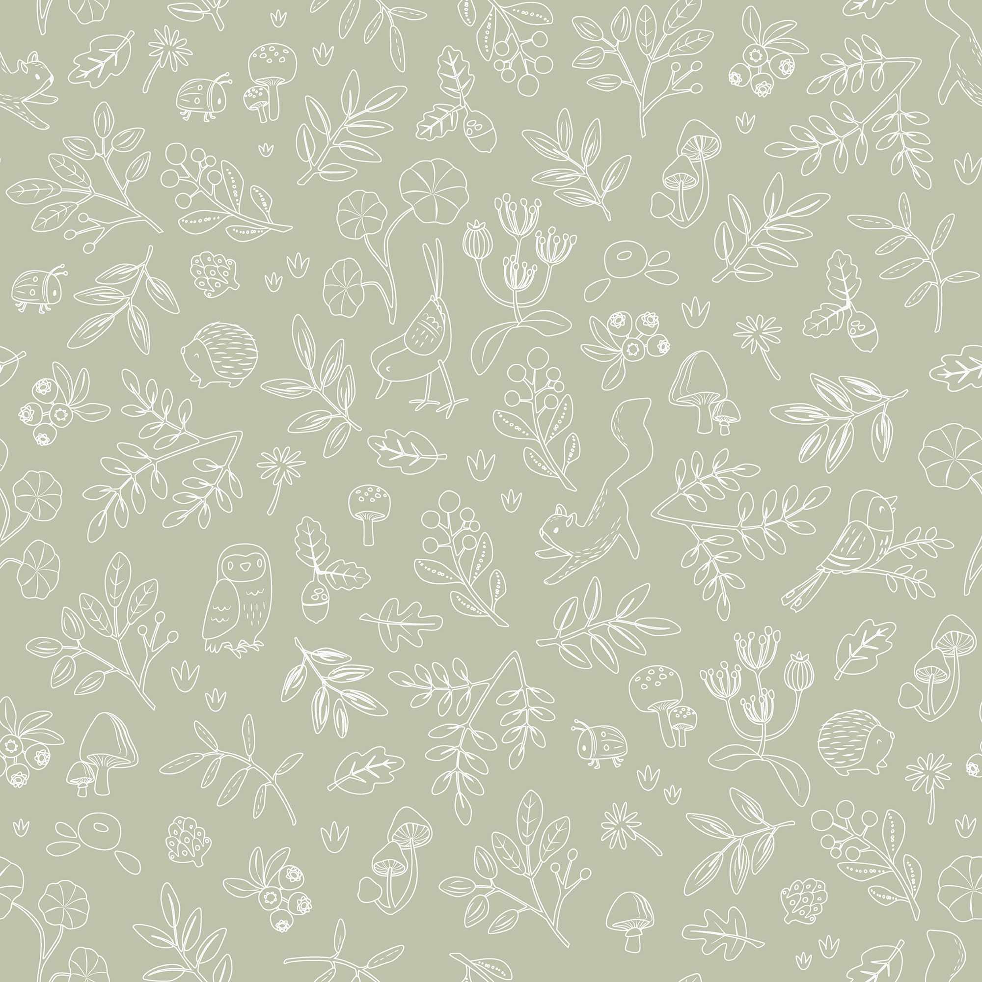 Vliesbehang Forest Wonders sage