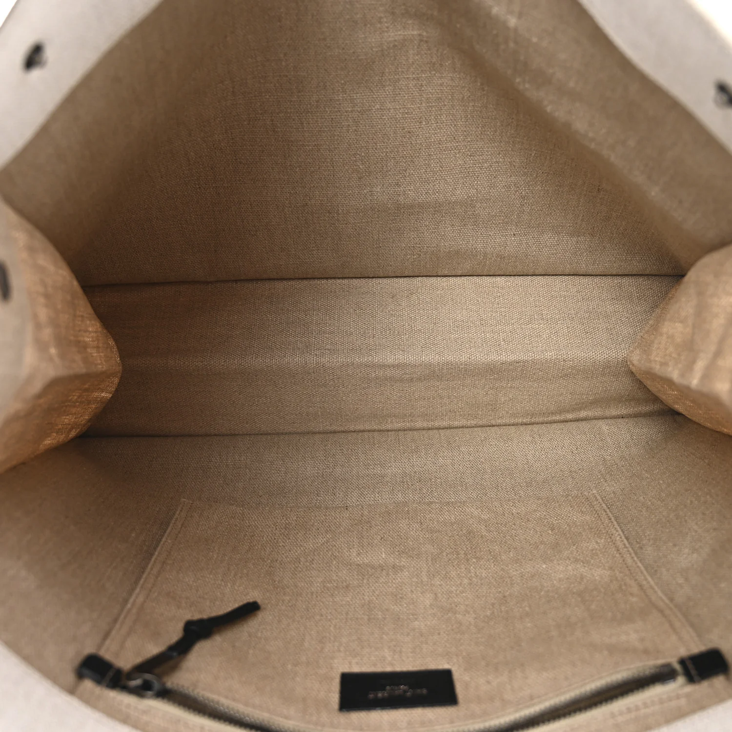 Linen Calfskin Rive Gauche Tote Greggio Natural - Top Club