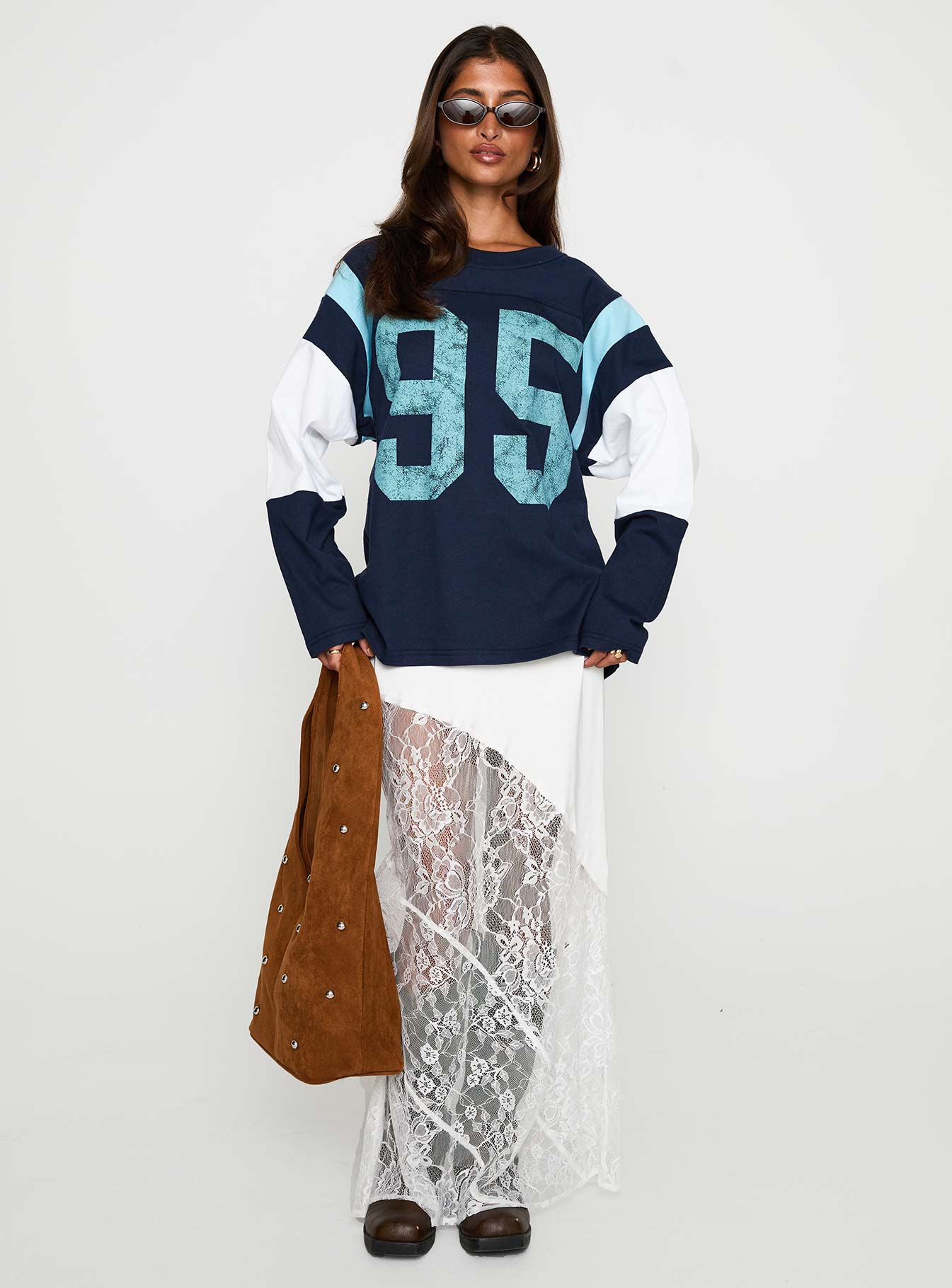 Collegiate Queen Long Sleeved Top Navy