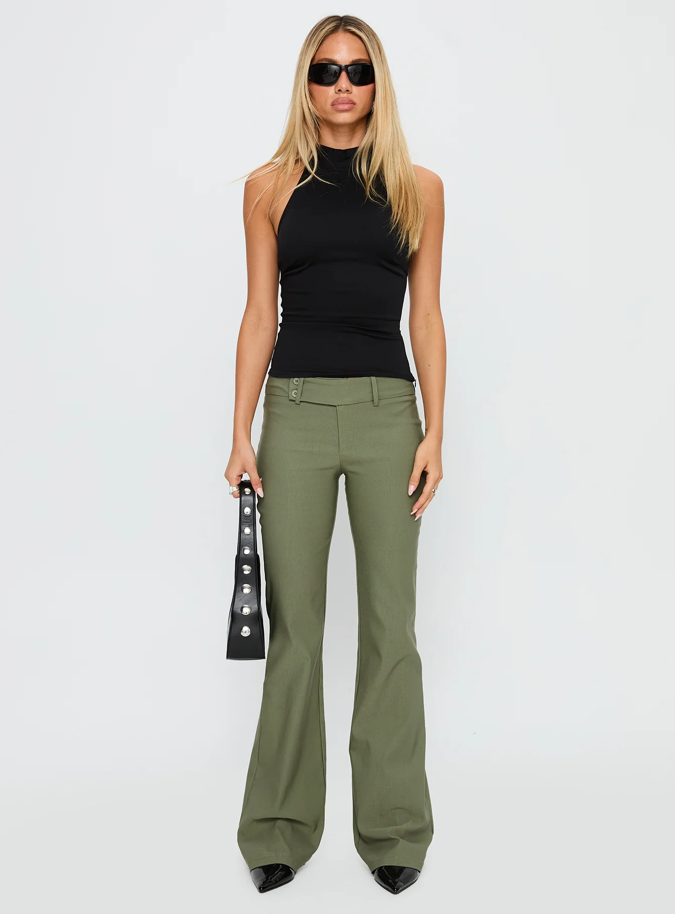 Kinkirk Flared Pants Olive Green