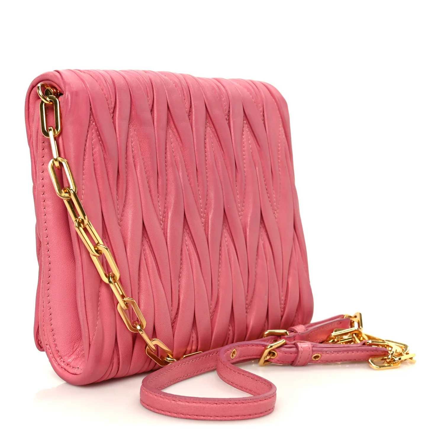 Nappa Matelasse Chain Crossbody Geranio - Top Club