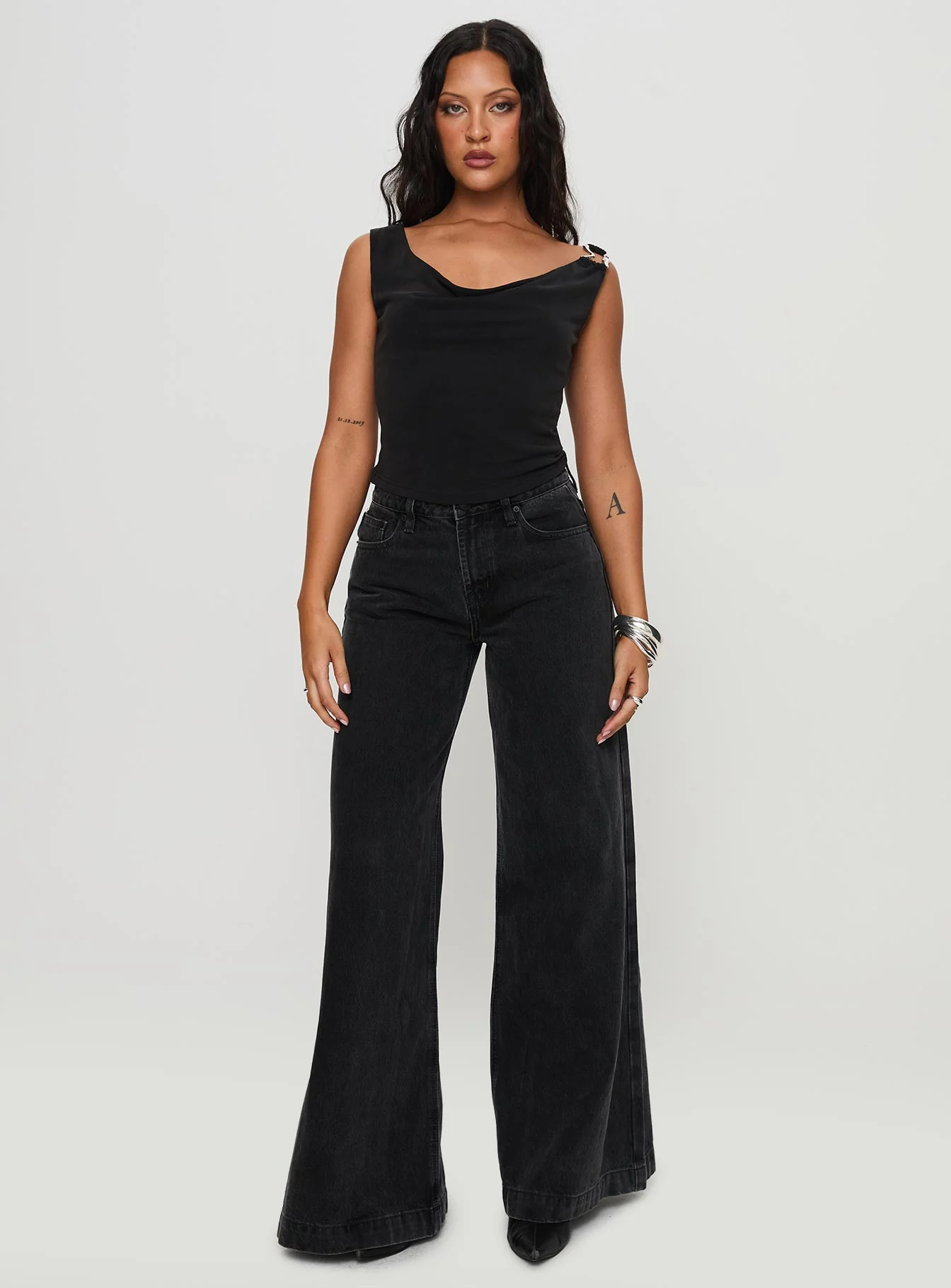 Toby Low Rise Baggy Jeans Charcoal