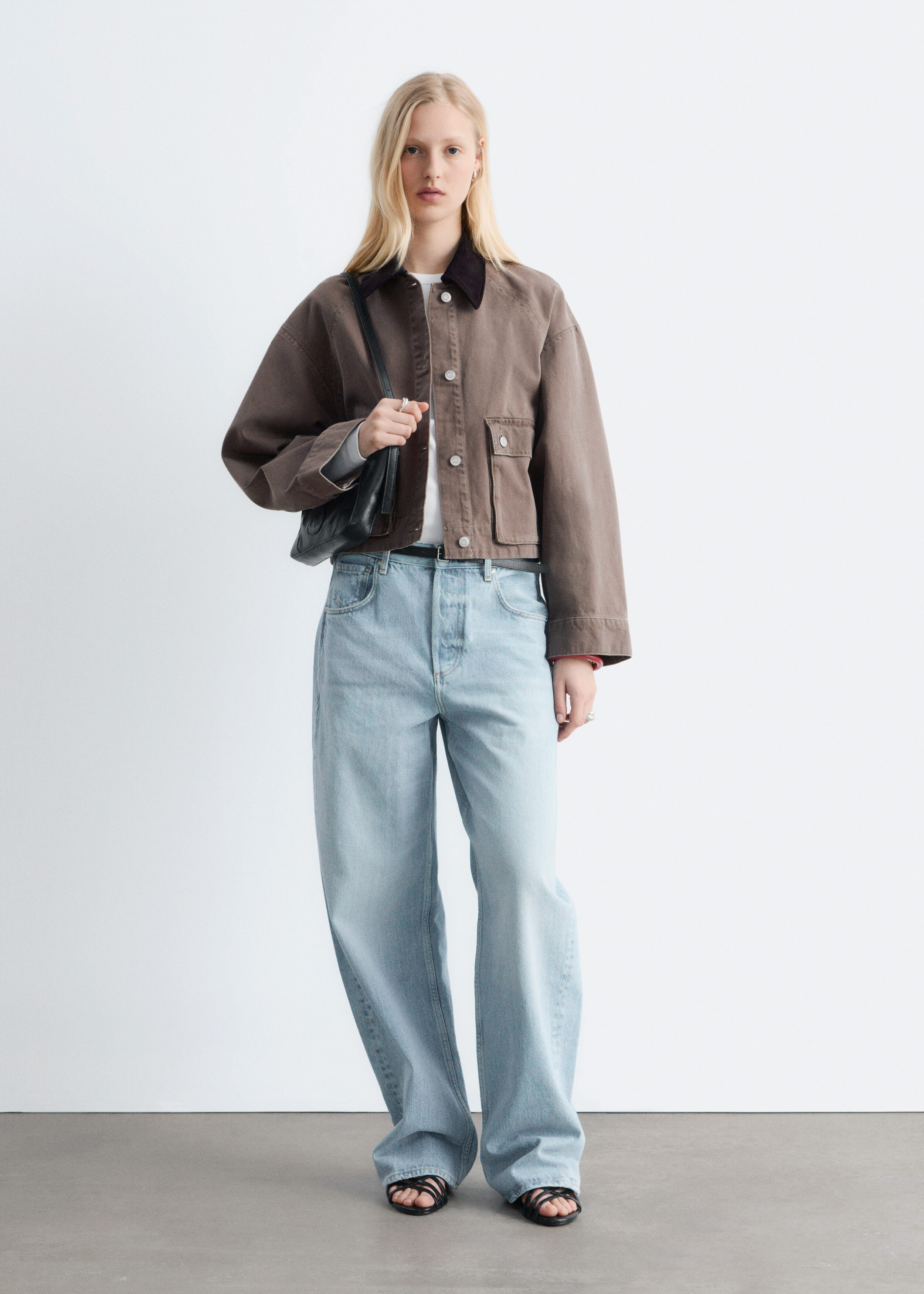 & Other Stories SHORT CORD-COLLAR DENIM JACKET