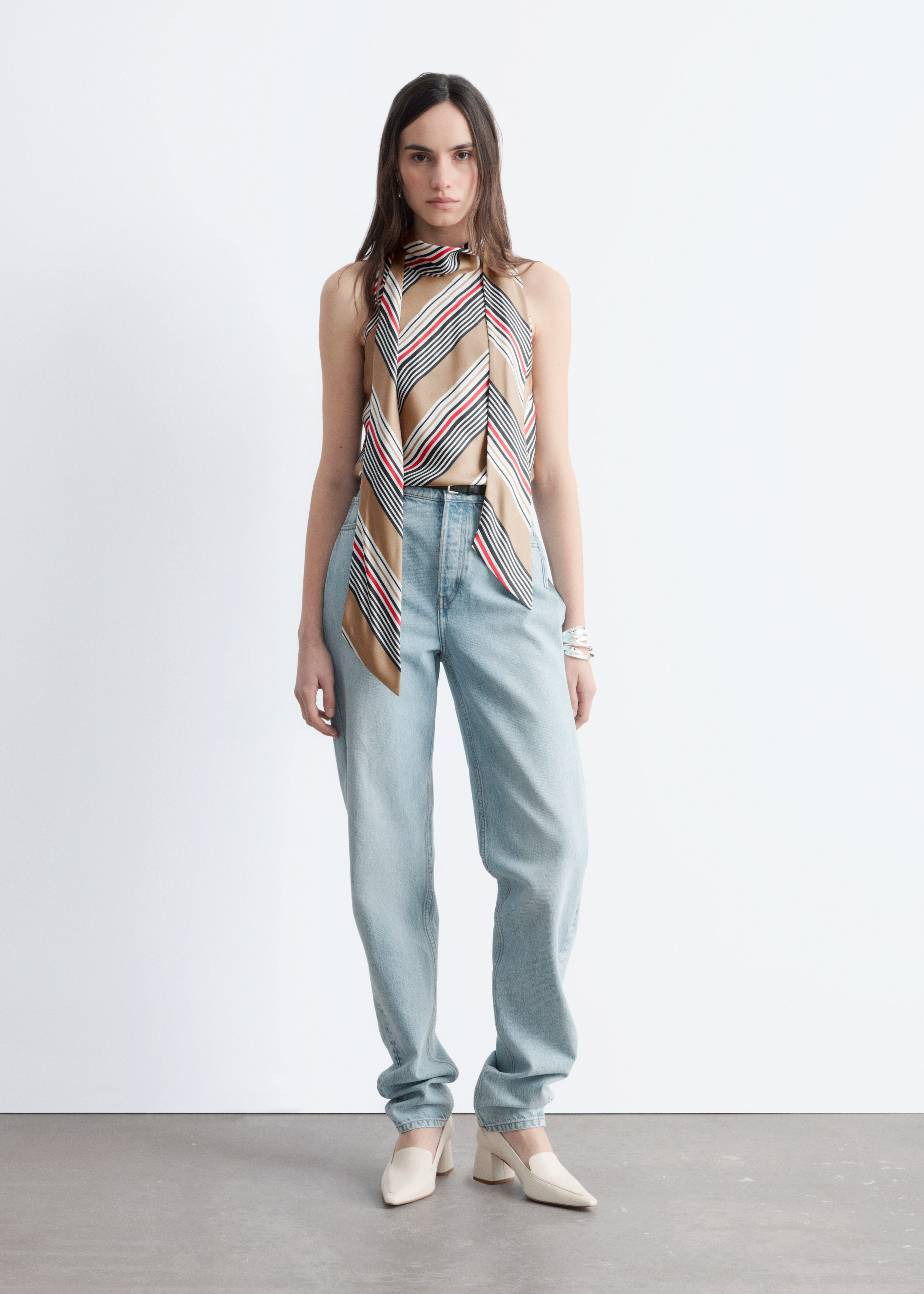 & Other Stories SCARF-NECK SILK TOP