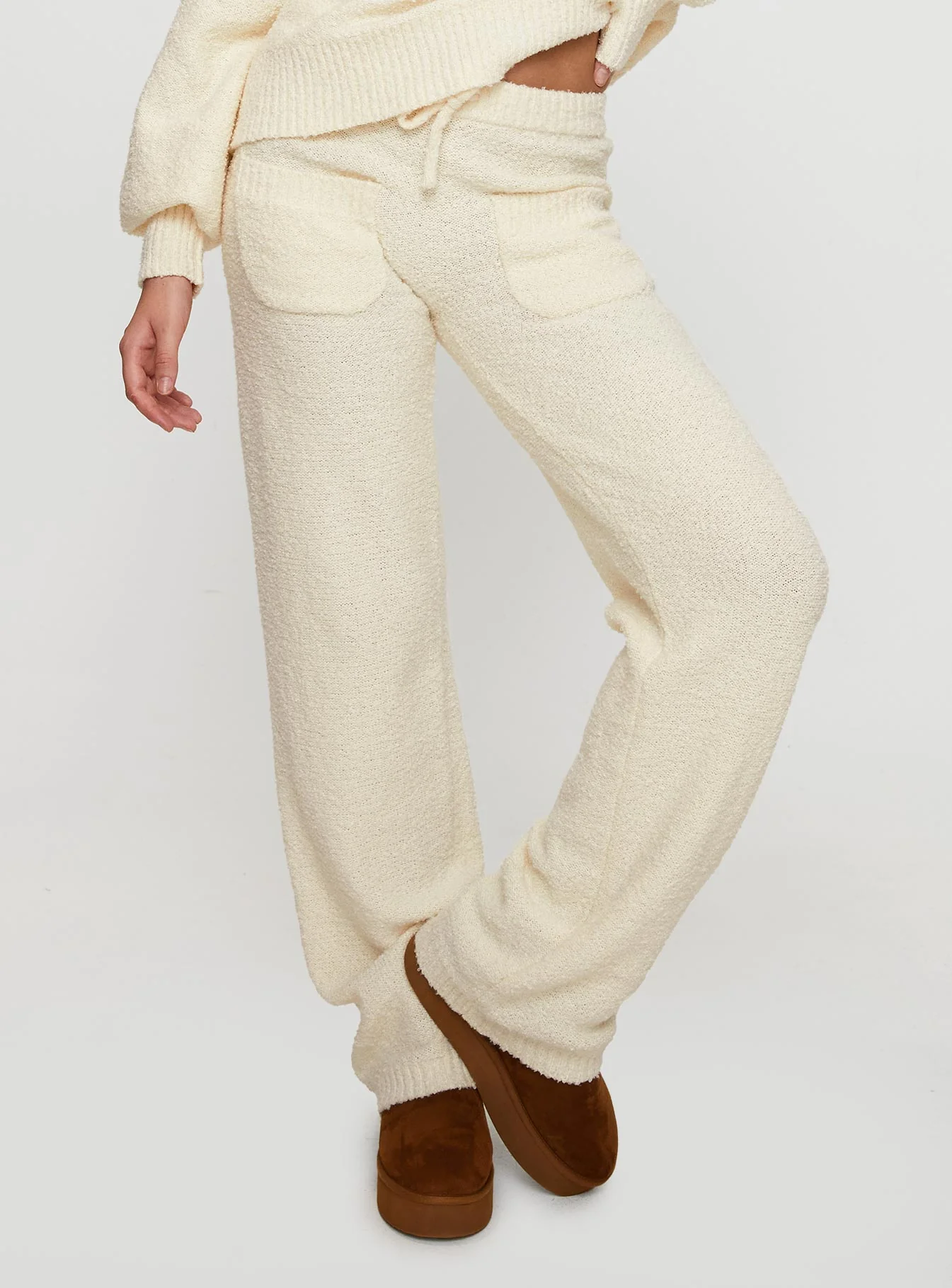 Susi Fluffy Knit Pant Ivory