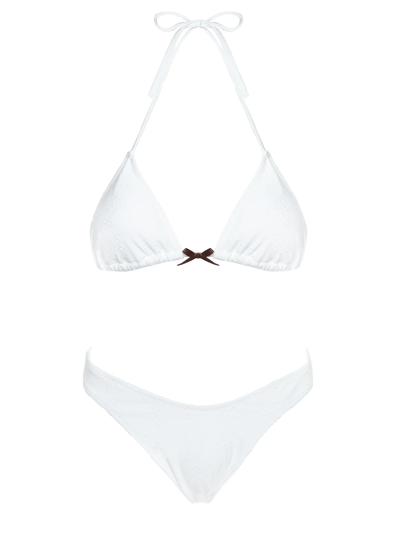 Lucky Bay Anglaise Triangle Bikini Top White