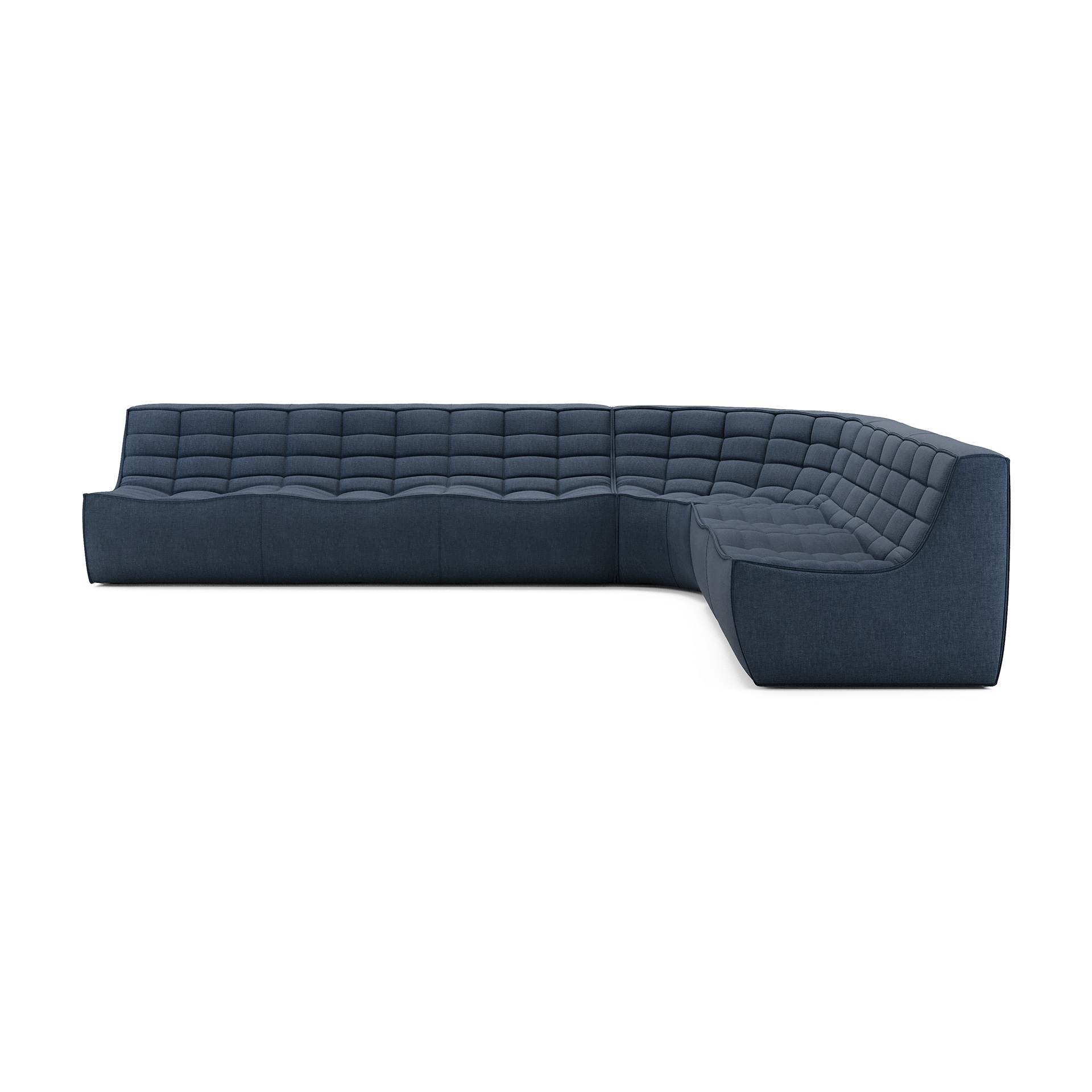 Modulaire bank N701 graphite 2+3 seat, 90° ronde hoek