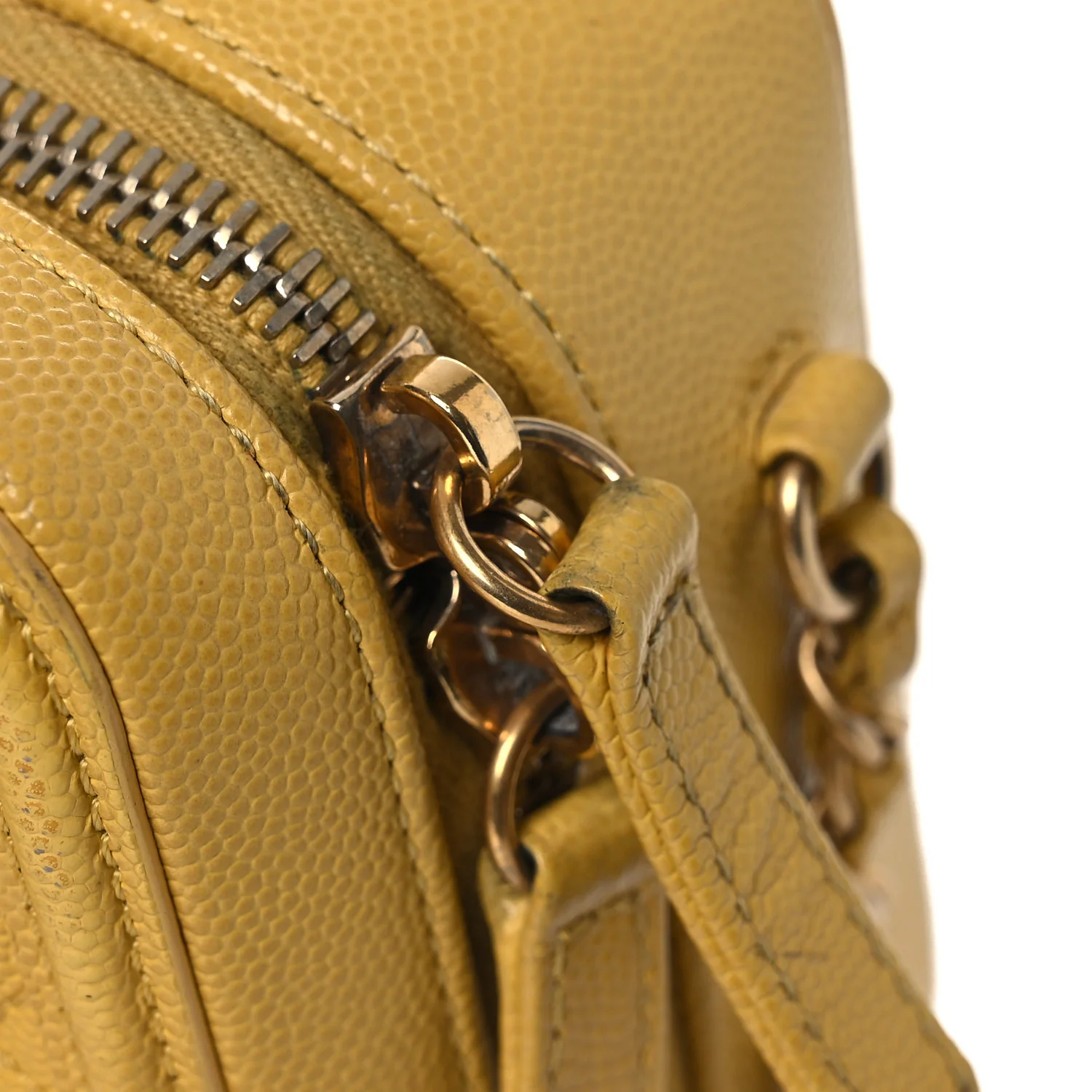 Caviar Quilted Small CC Filigree Vanity Case Yellow - Top Club