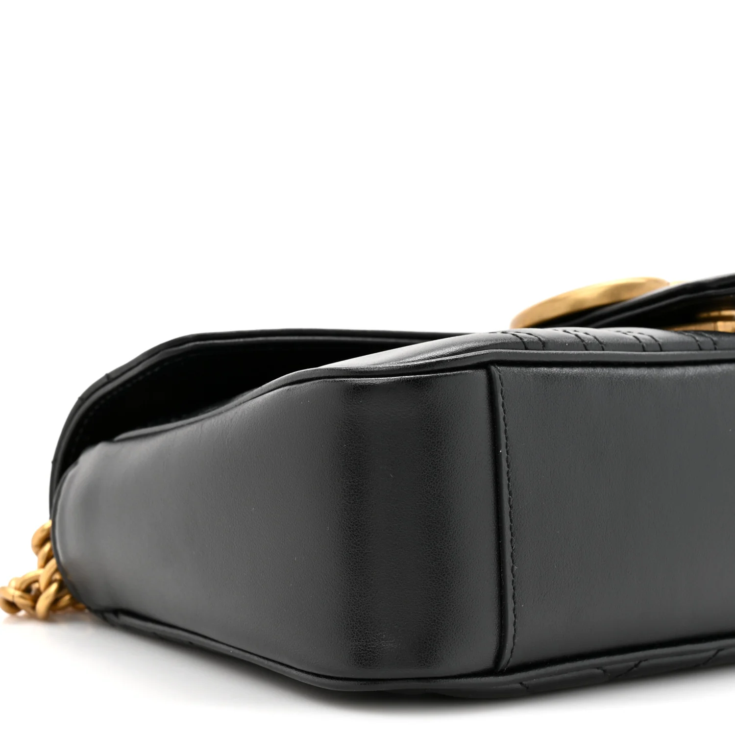 Calfskin Matelasse Small GG Marmont Shoulder Bag Black - Top Club