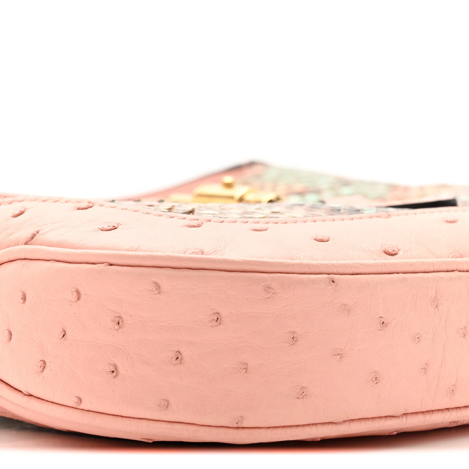 Snakeskin Ostrich Calfskin Small Jackie 1961 Hobo Pink Multicolor - Top Club