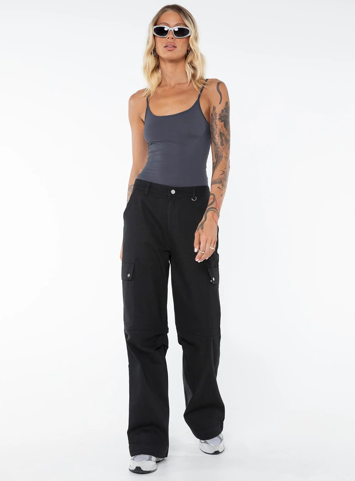 Fallout Mid Rise Cargo Pants Black Tall