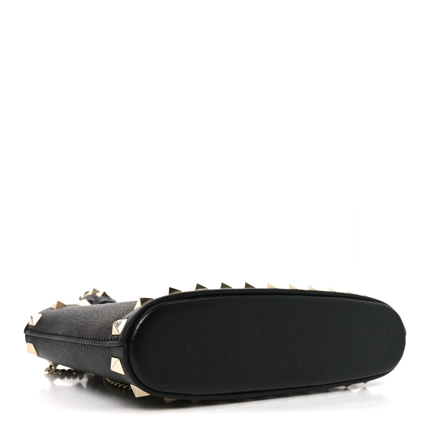 Grainy Calfskin Mini Rockstud Shopping Bag Black - Top Club