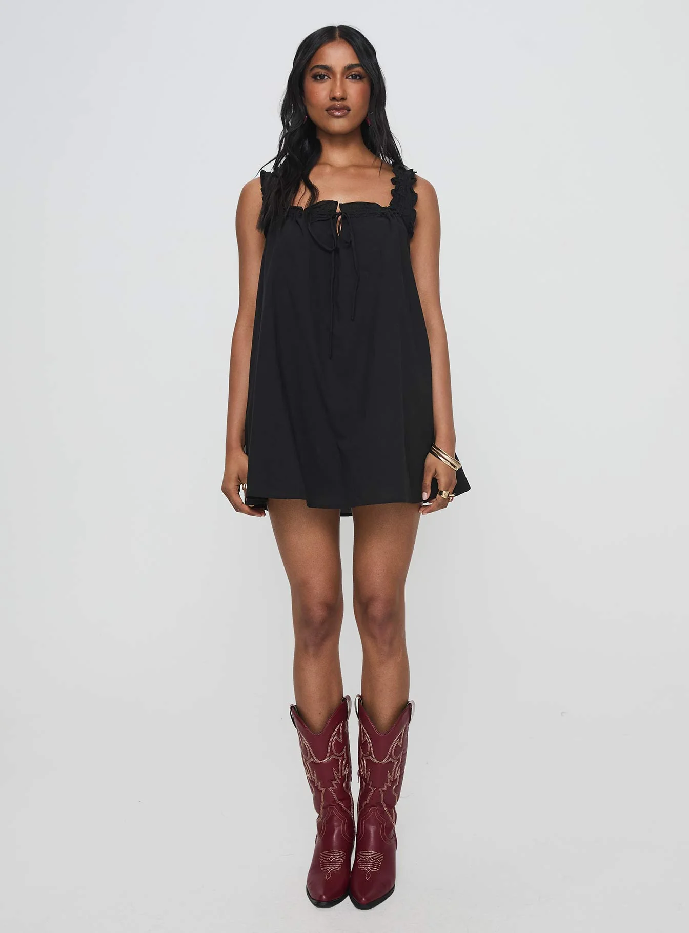 Swing Mini Dress Black Petite